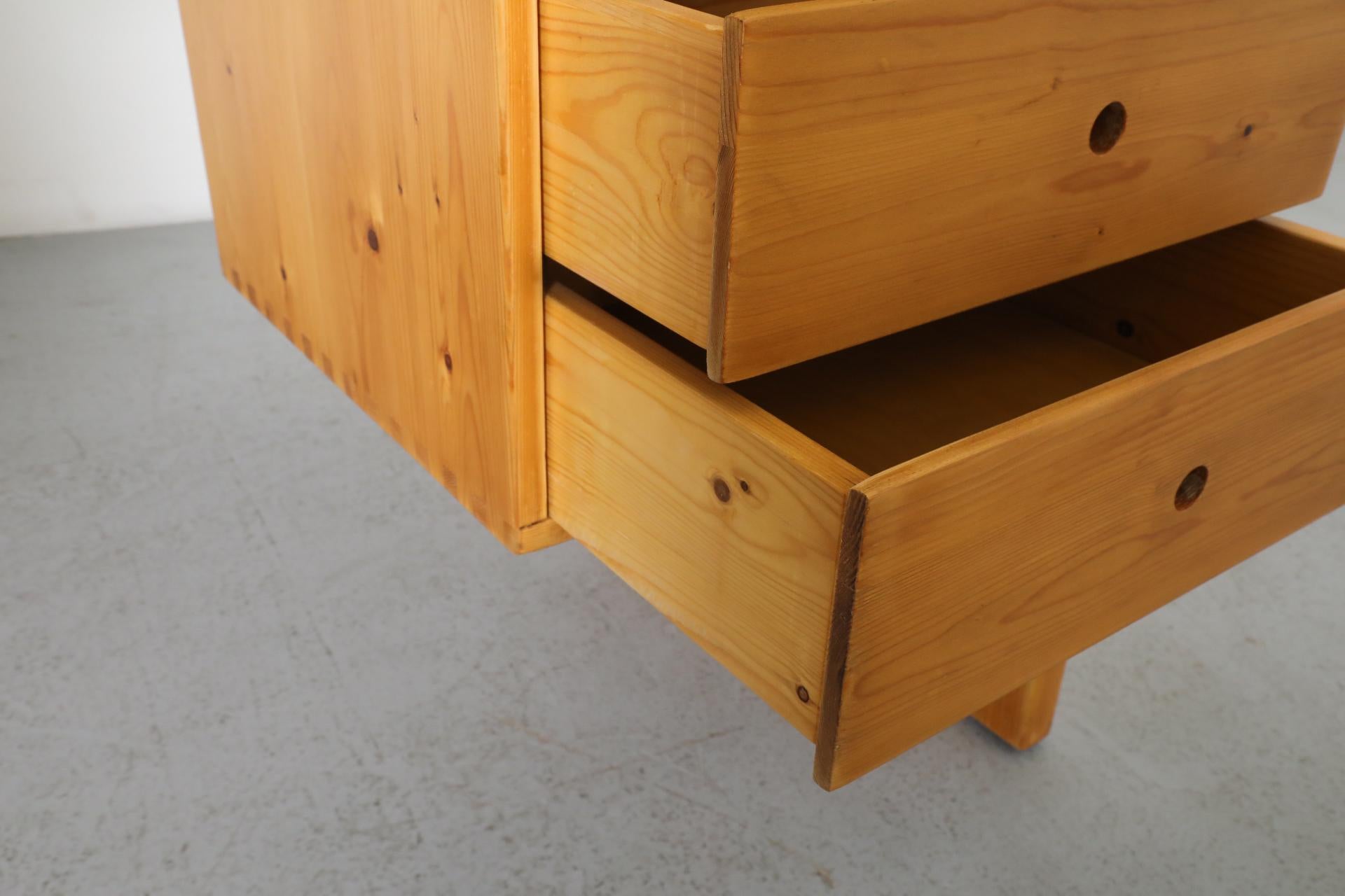 Mid-Century Ate Van Apeldoorn Pine Waterfall Desk or Vanity with Drawers 11