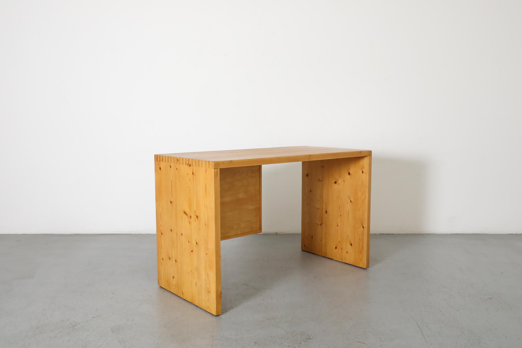 Mid-Century Ate Van Apeldoorn Pine Waterfall Desk or Vanity with Drawers 2