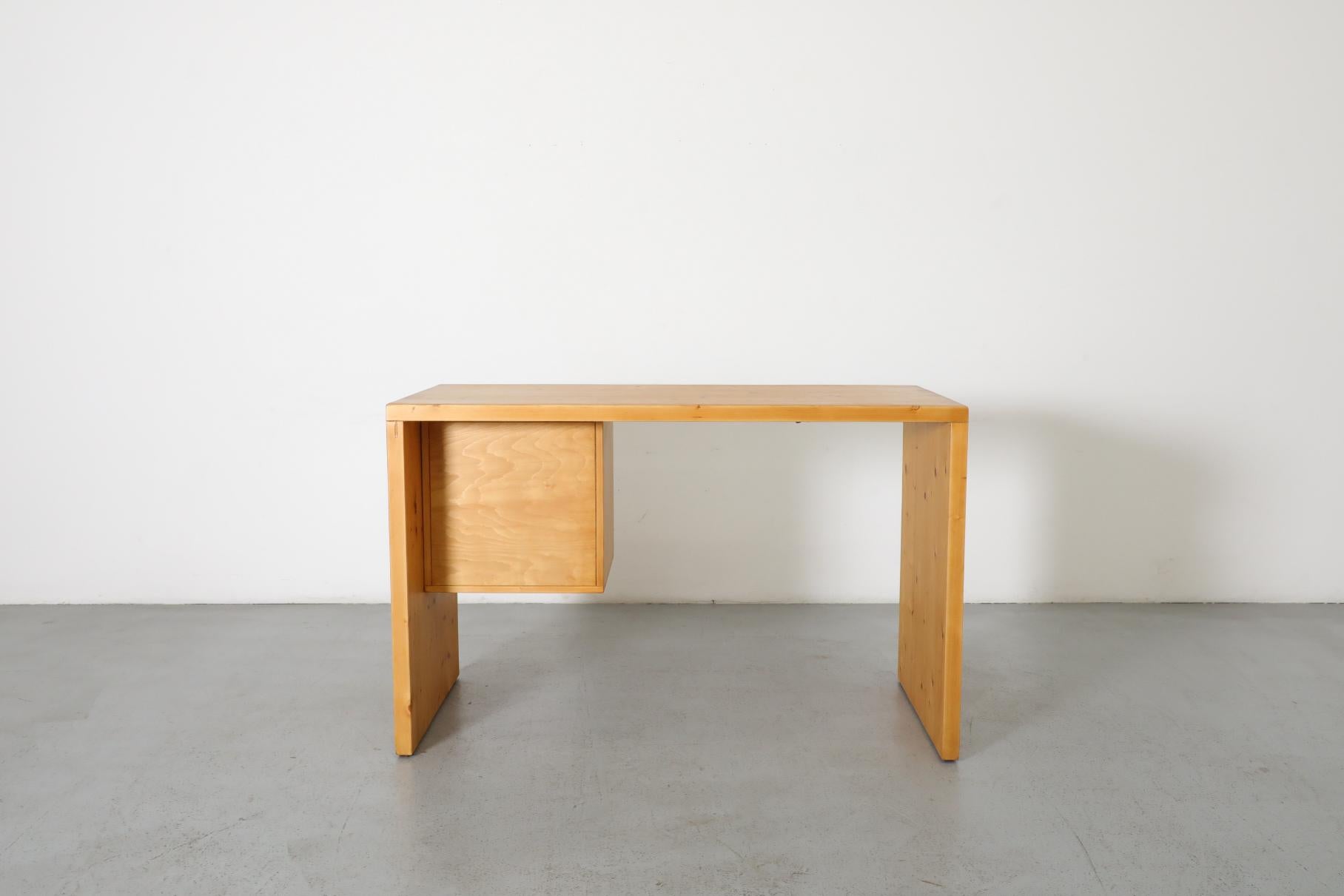 Mid-Century Ate Van Apeldoorn Pine Waterfall Desk or Vanity with Drawers 3