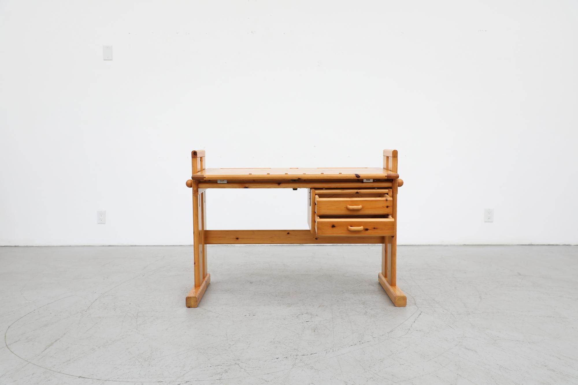 Mid-Century Ate van Apeldoorn Style Adjustable Pine Drafting Table/Desk 3