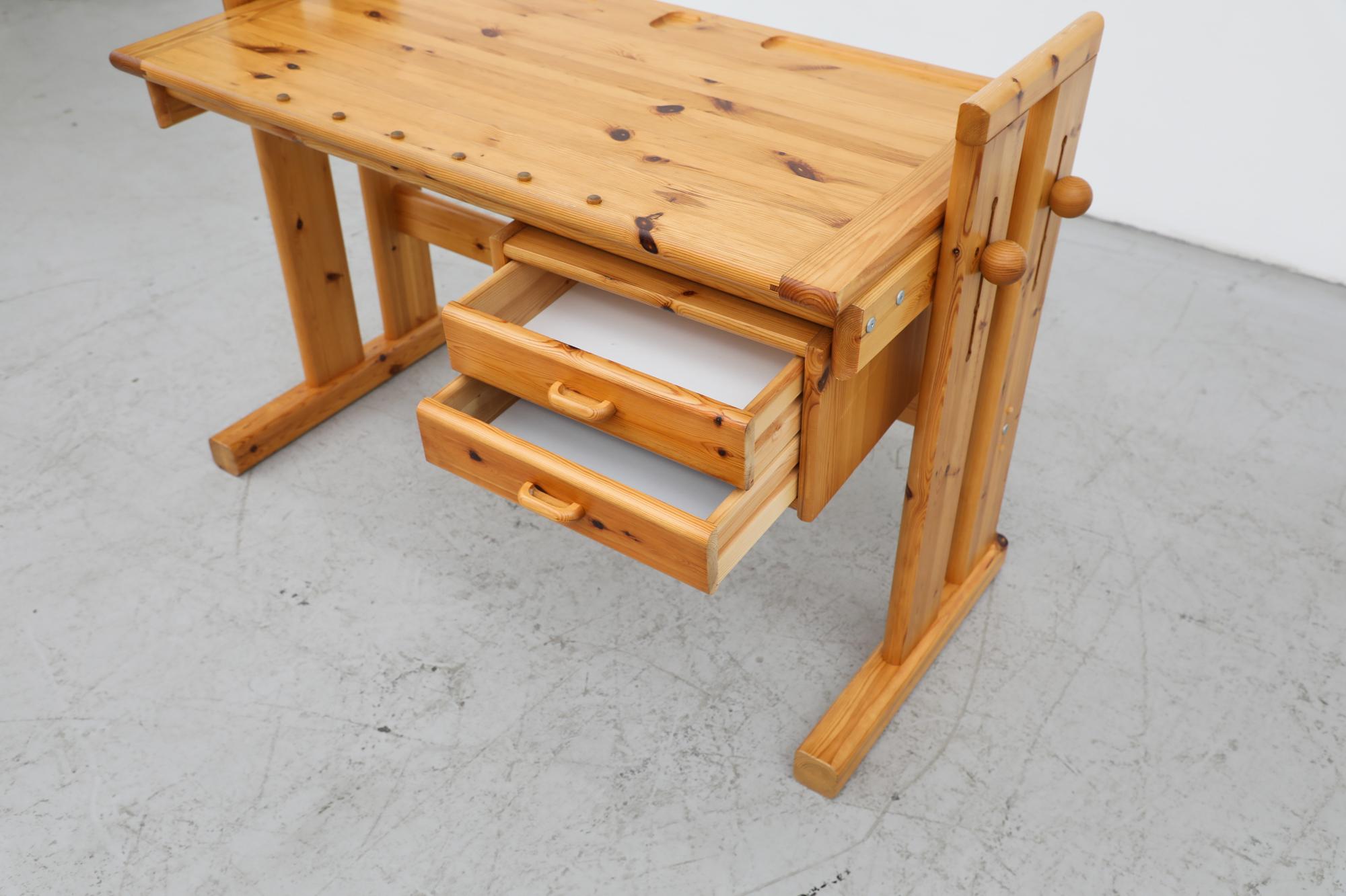 Mid-Century Ate van Apeldoorn Style Adjustable Pine Drafting Table/Desk 5