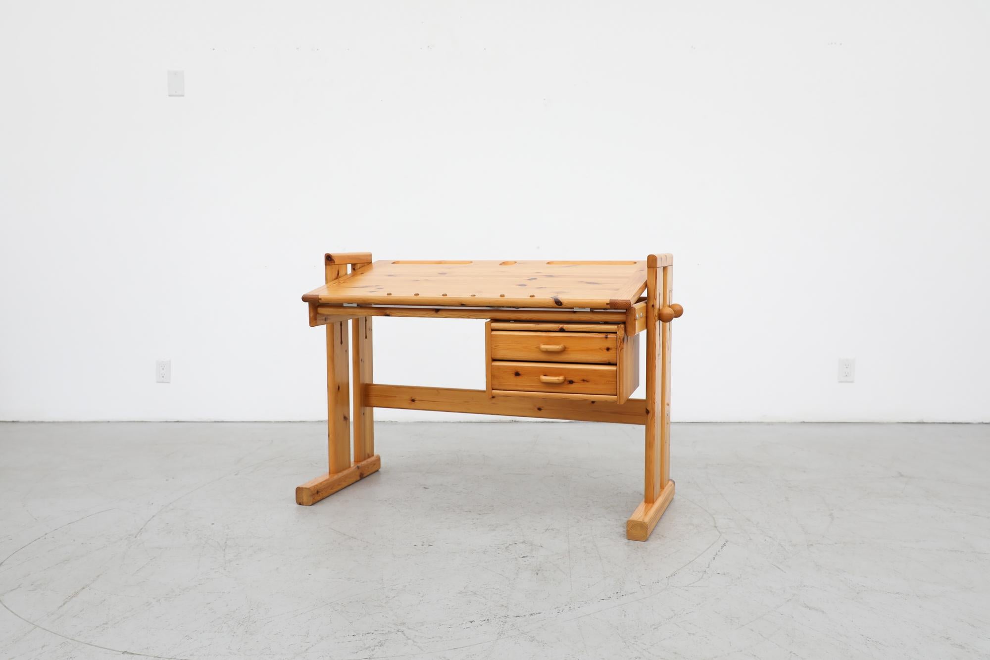 Mid-Century Ate van Apeldoorn Style Adjustable Pine Drafting Table/Desk 13