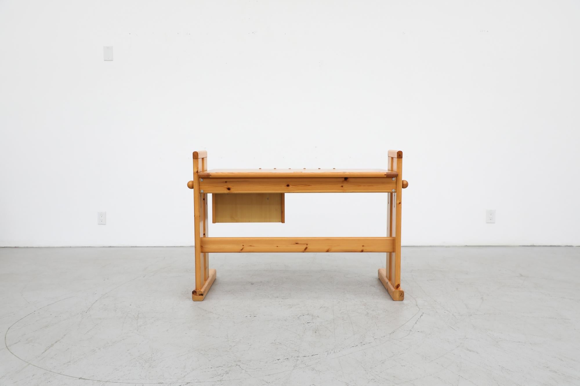 Mid-Century Ate van Apeldoorn Style Adjustable Pine Drafting Table/Desk 1