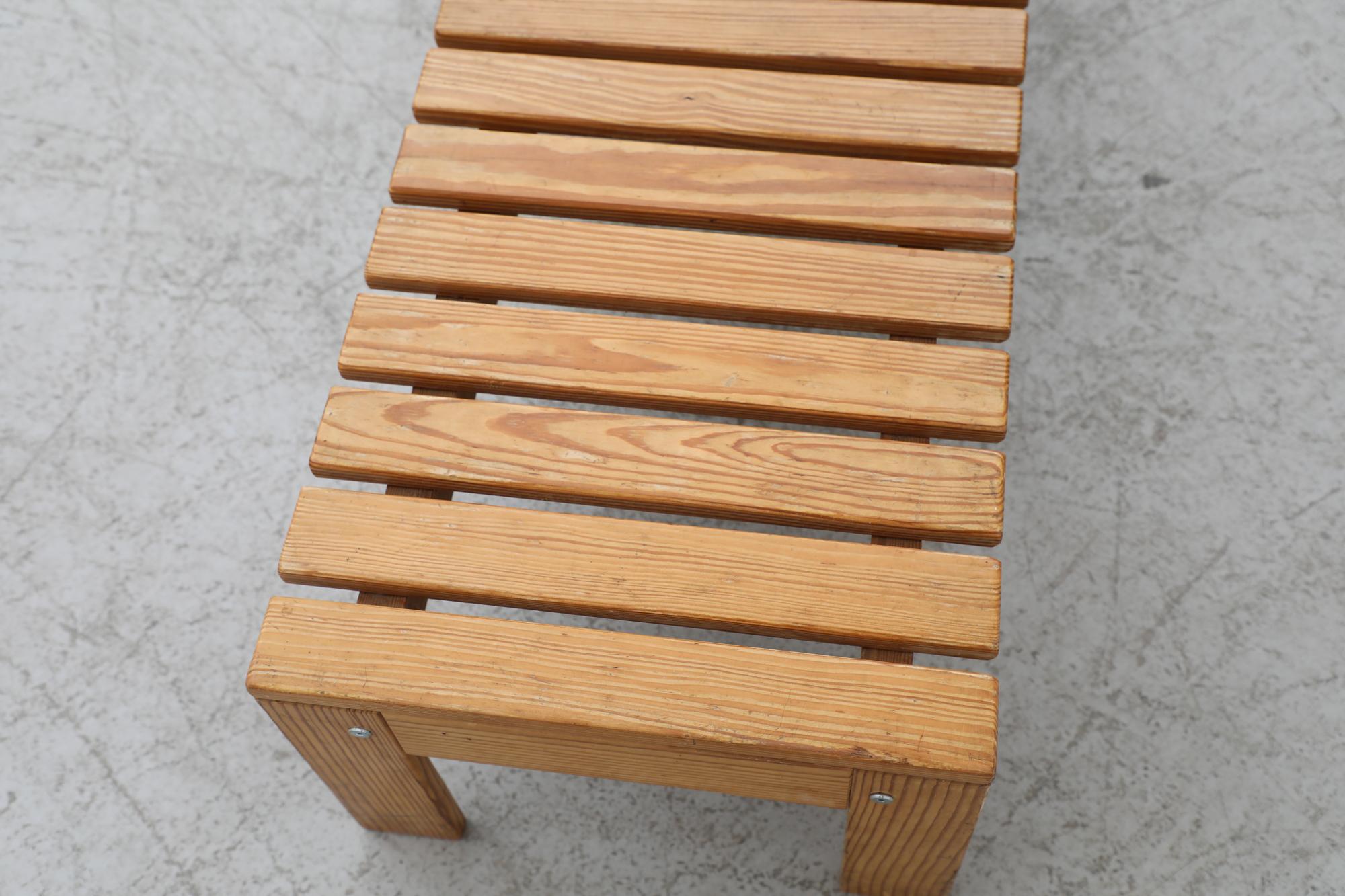 Mid-Century Ate van Apeldoorn Style Pine Slatted Table Bench 4