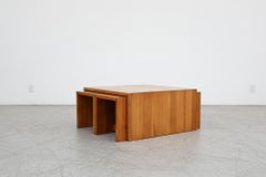 Midcentury Ate Van Apeldoorn Waterfall Coffee Table Set with 4 Nesting Tables