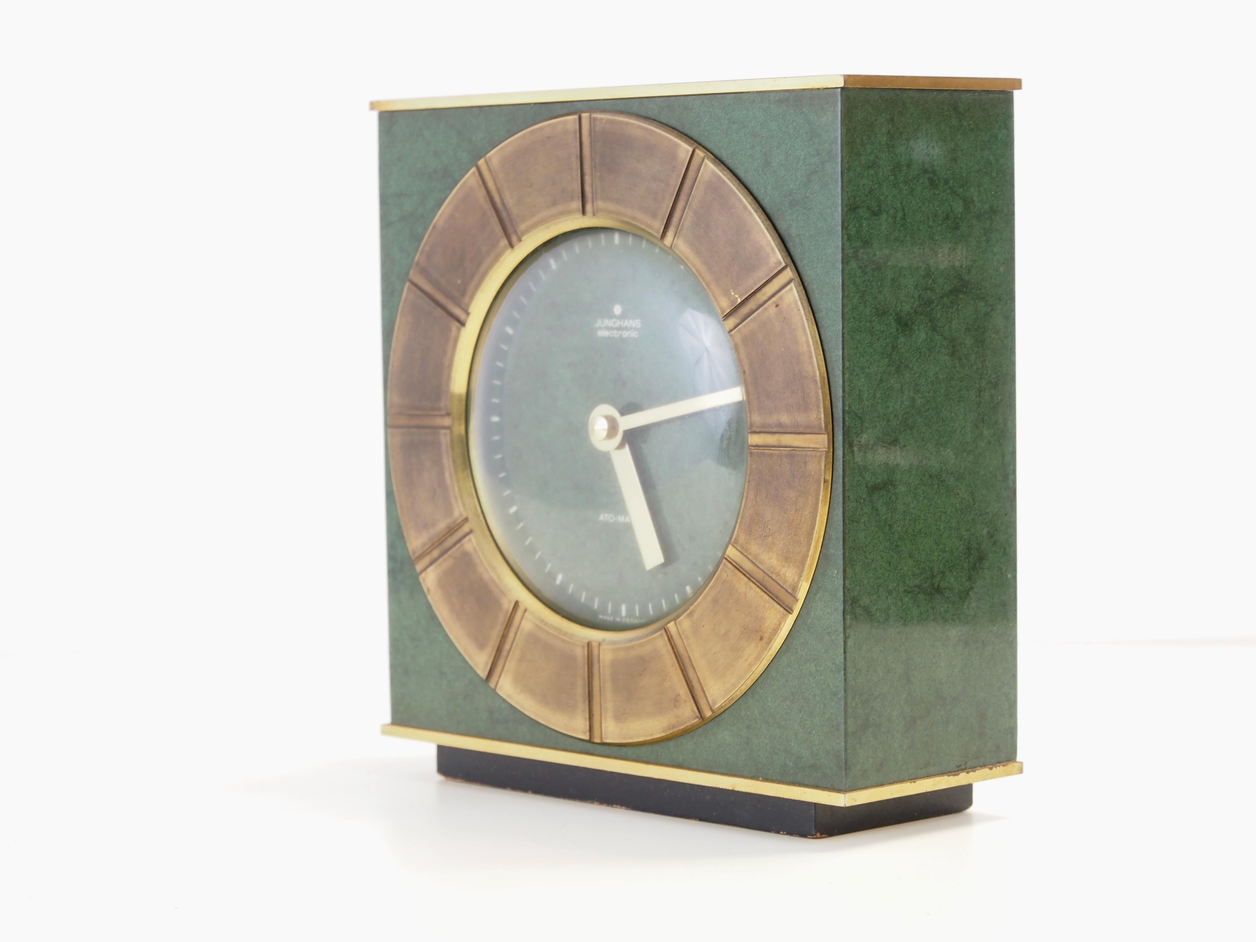 Mid-Century Modern Midcentury ATO-Mat Table Clock by Junghans Electronic Germany