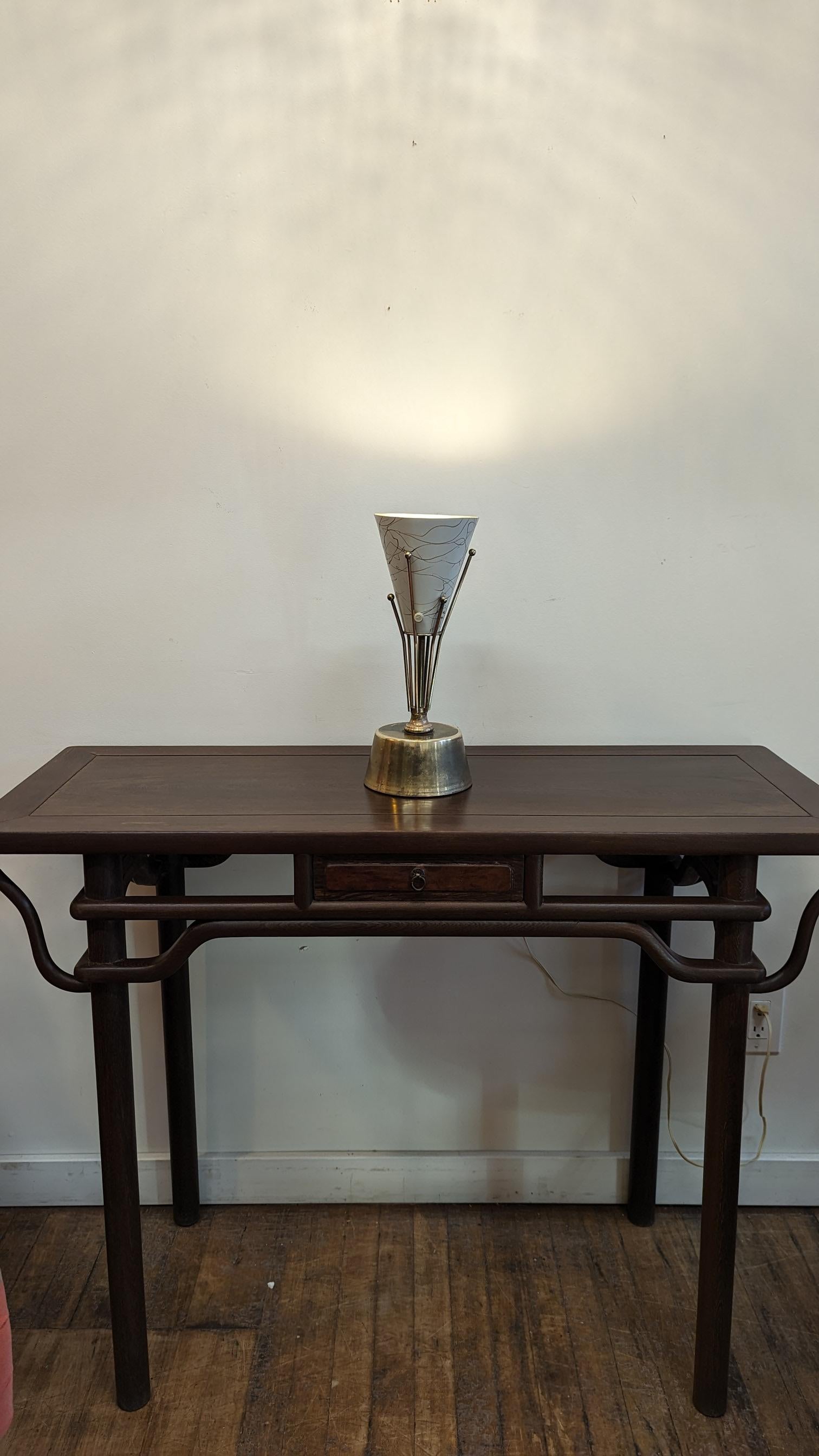 Mid Century Atomic Brass Table Lamp For Sale 5