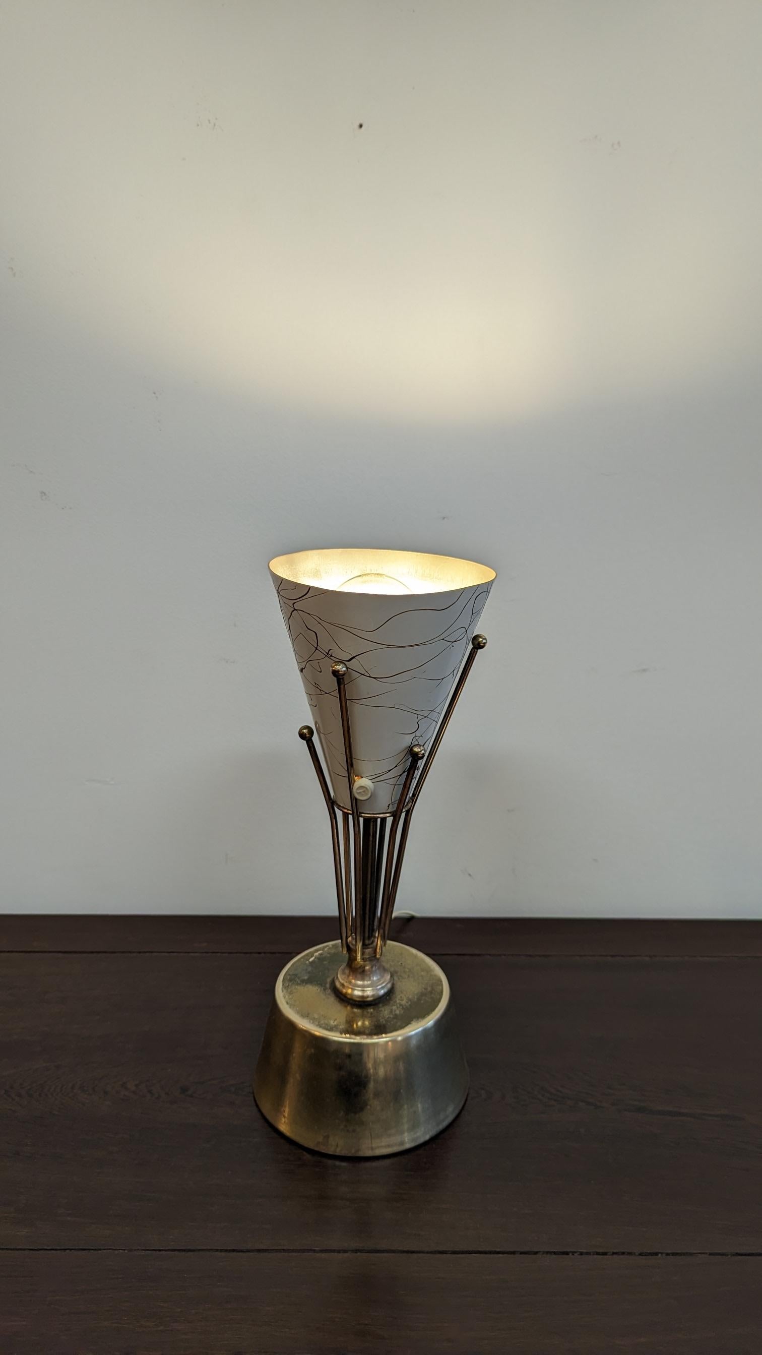 Mid Century Atomic Brass Table Lamp For Sale 6