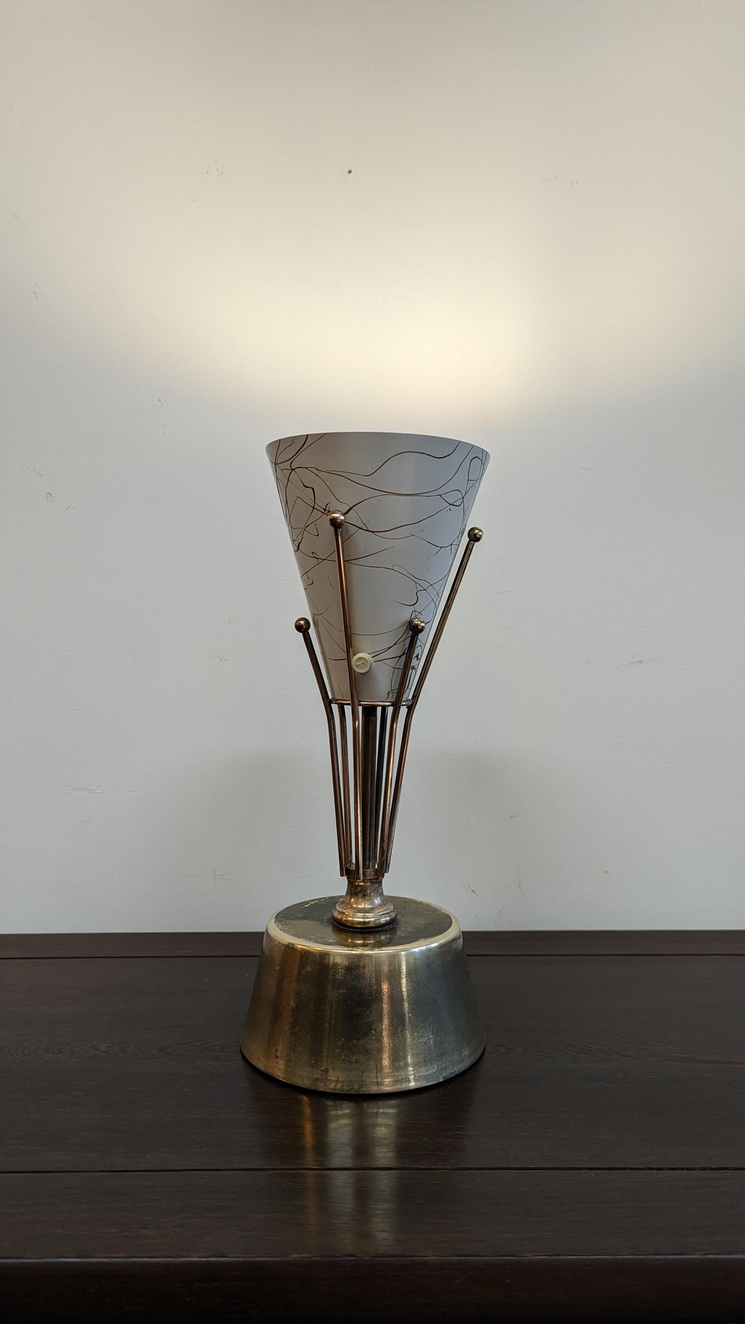 Mid Century Atomic Brass Table Lamp For Sale 7