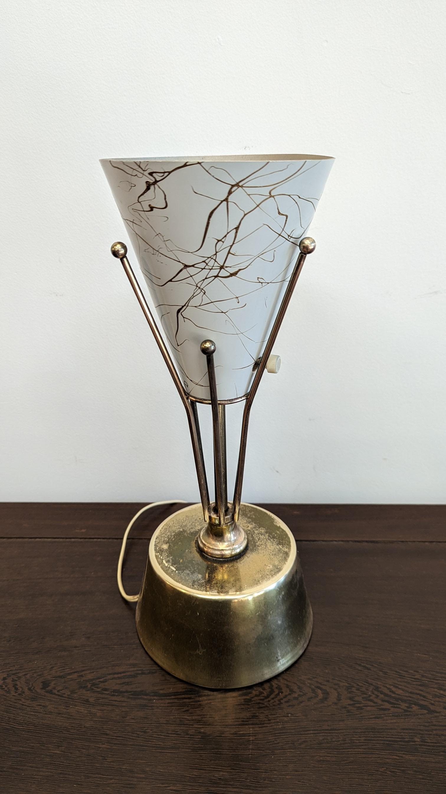 Mid Century Atomic Brass Table Lamp For Sale 2