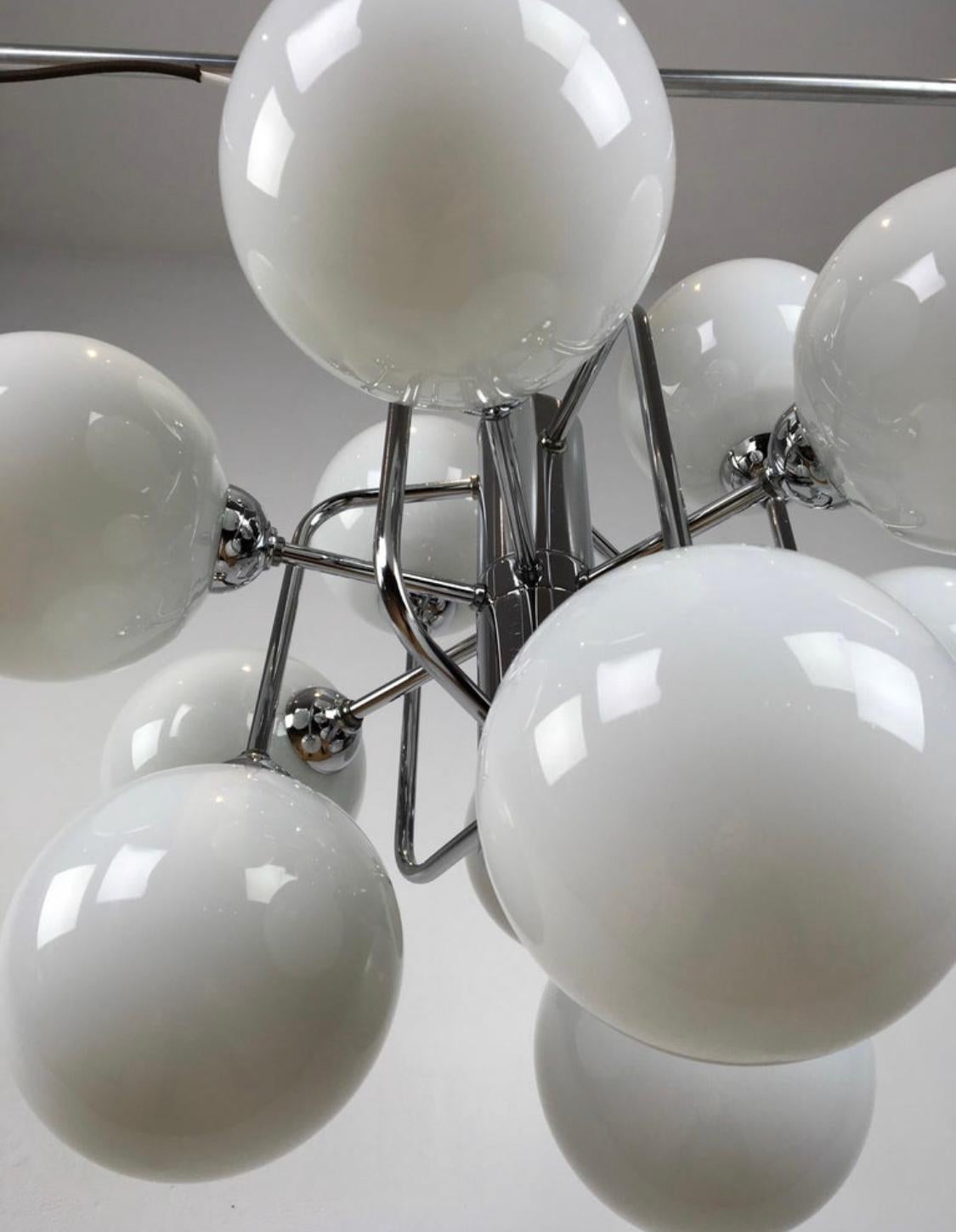 Mid-Century Atomic Chandeliers with 12 Lights, 3 Pieces Available For Sale 6
