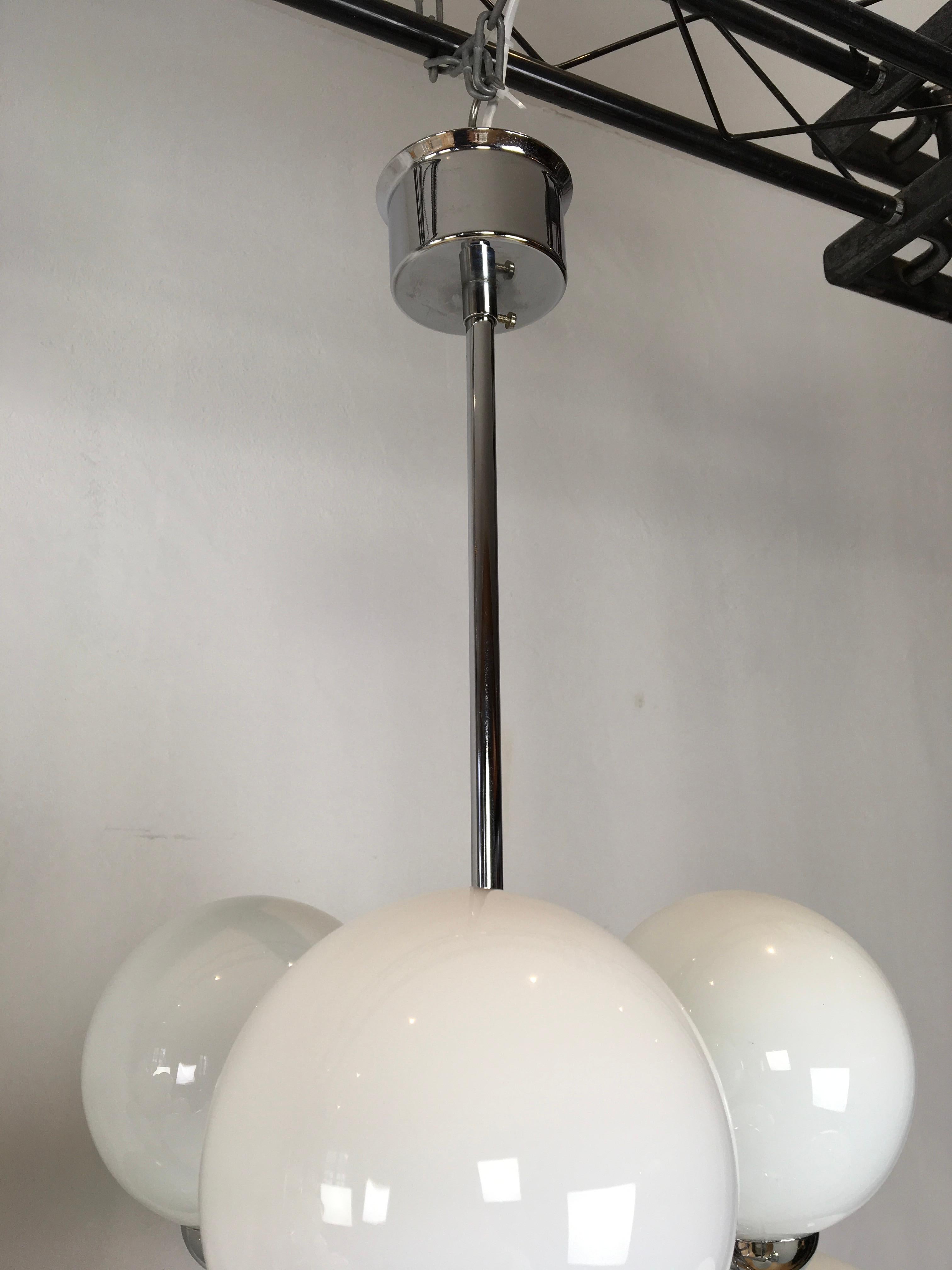 Mid-Century Atomic Chandeliers with 12 Lights, 3 Pieces Available For Sale 11