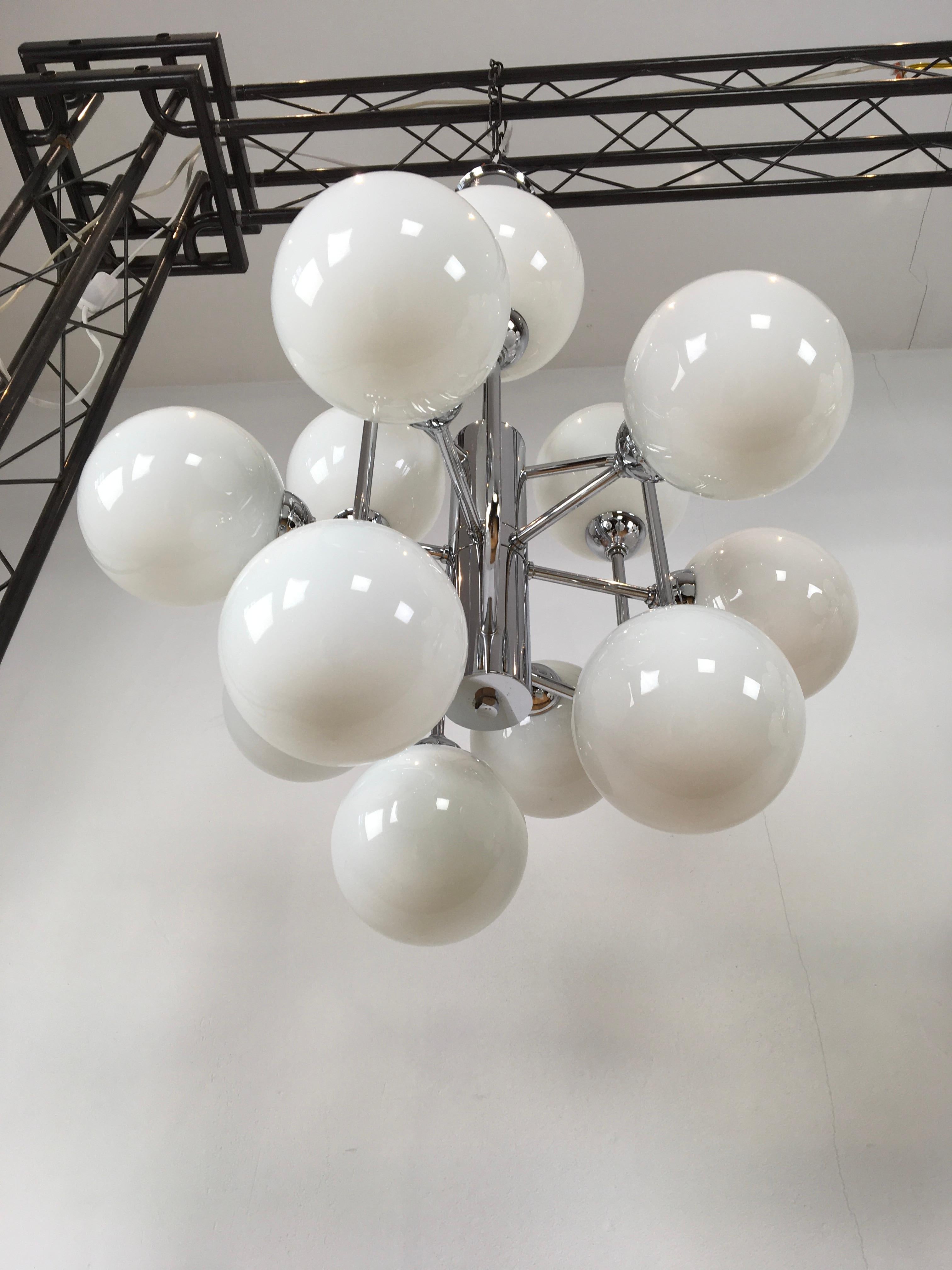 Mid-Century Atomic Chandeliers with 12 Lights, 3 Pieces Available For Sale 2