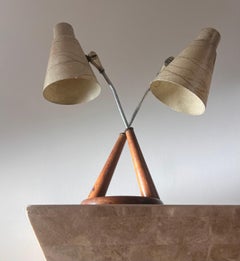 Mid century atomic double bulb table lamp, late 1950s
