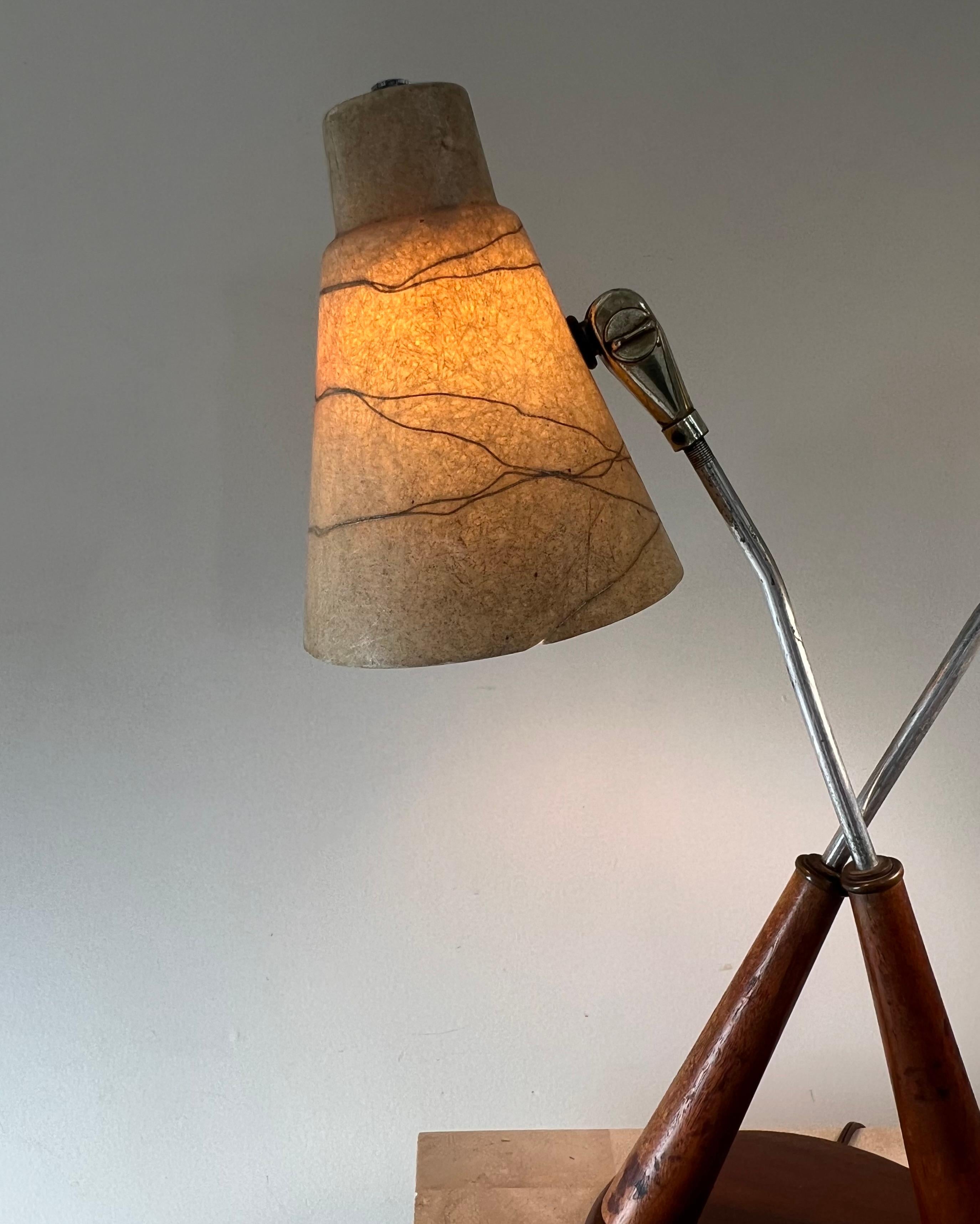 Mid century atomic double bulb table lamp, late 1950s 2
