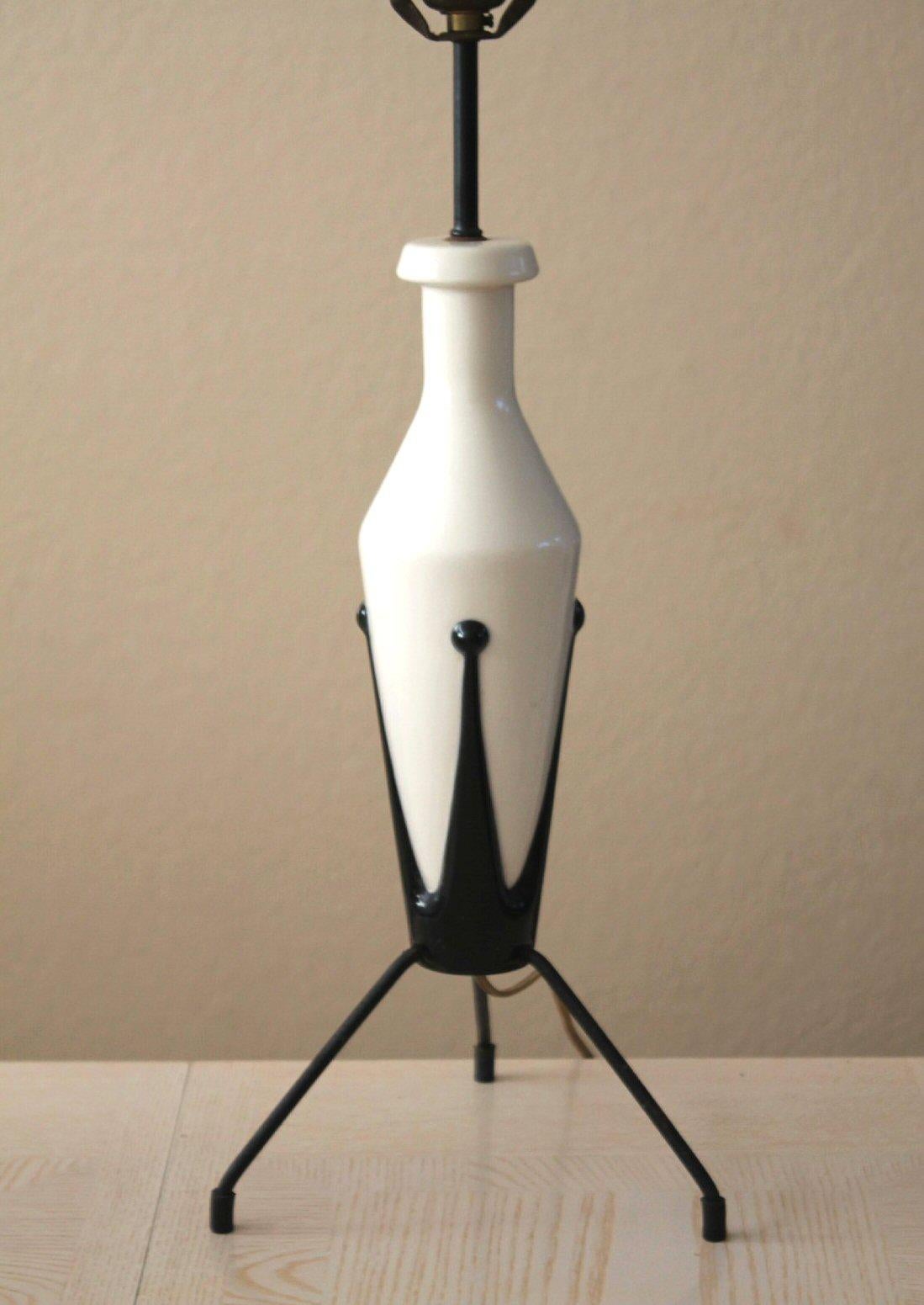 American Mid Century Modern Yasha Heifetz Table Lamp! Space Age Atomic Era Tripod 1950s  For Sale