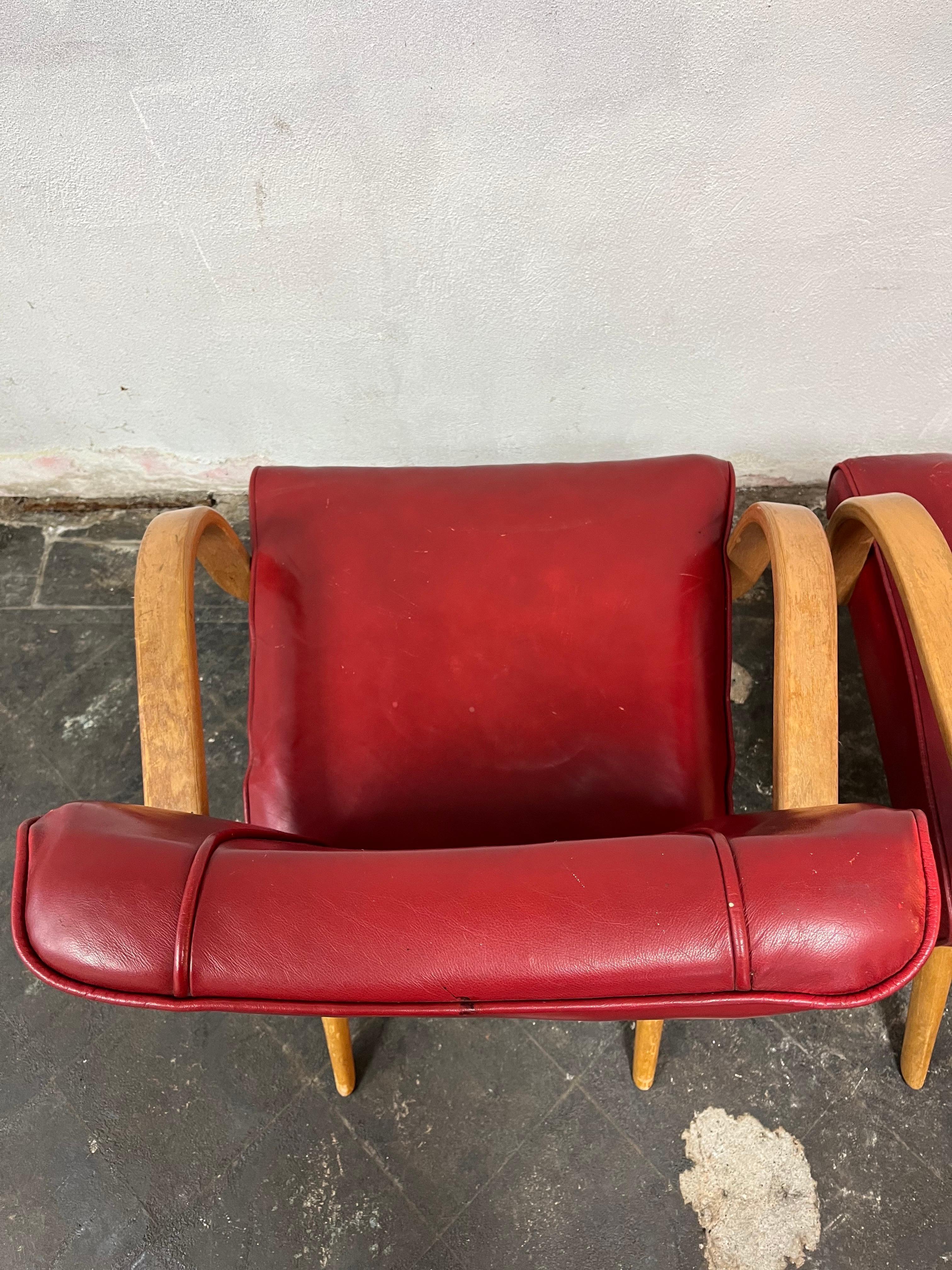 Mid Century Atomic Ranch Thonet Style Arm Chairs For Sale 1