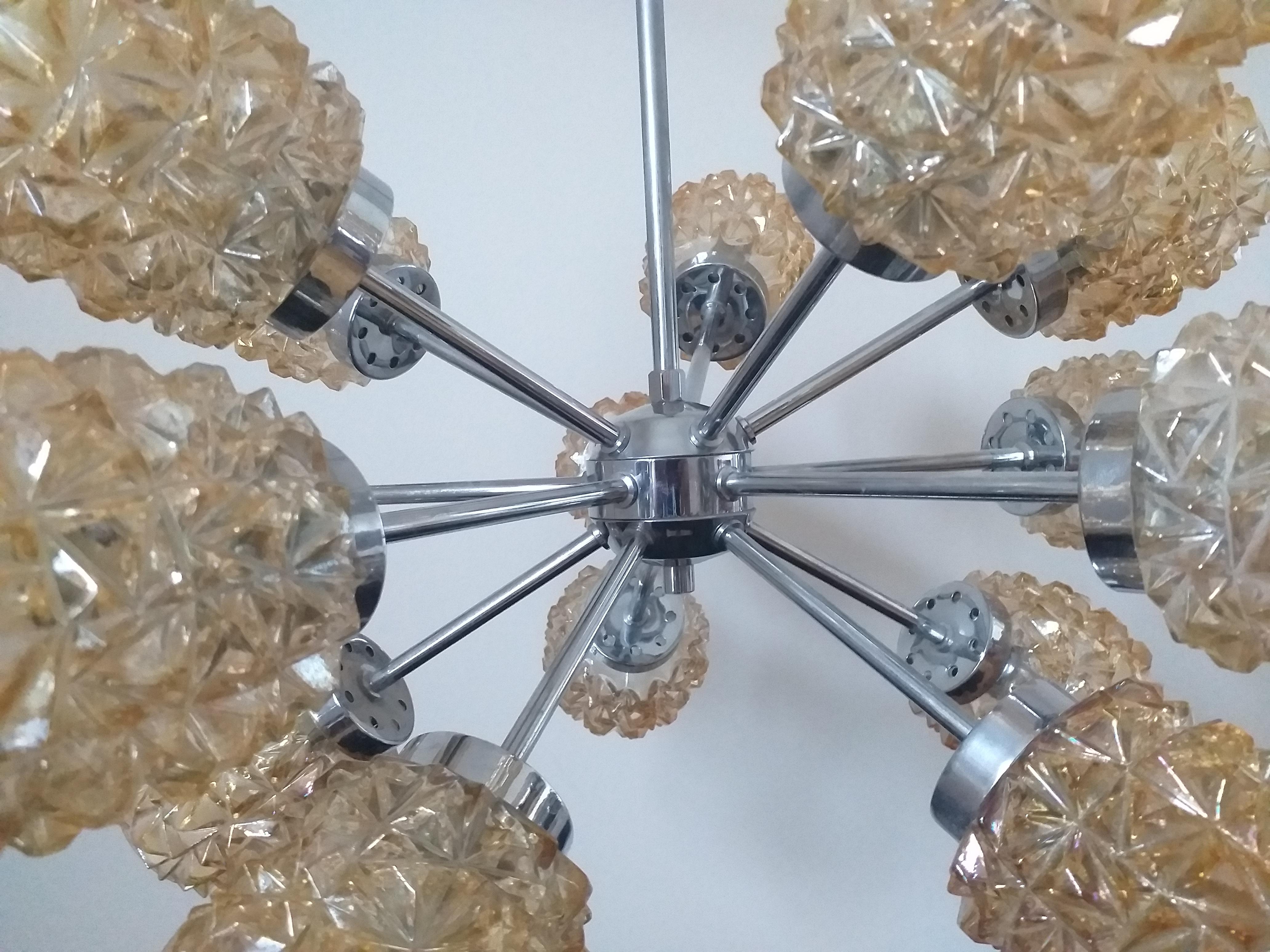 Late 20th Century Midcentury Atomic Sputnik Chandelier, Germany, 1970s For Sale