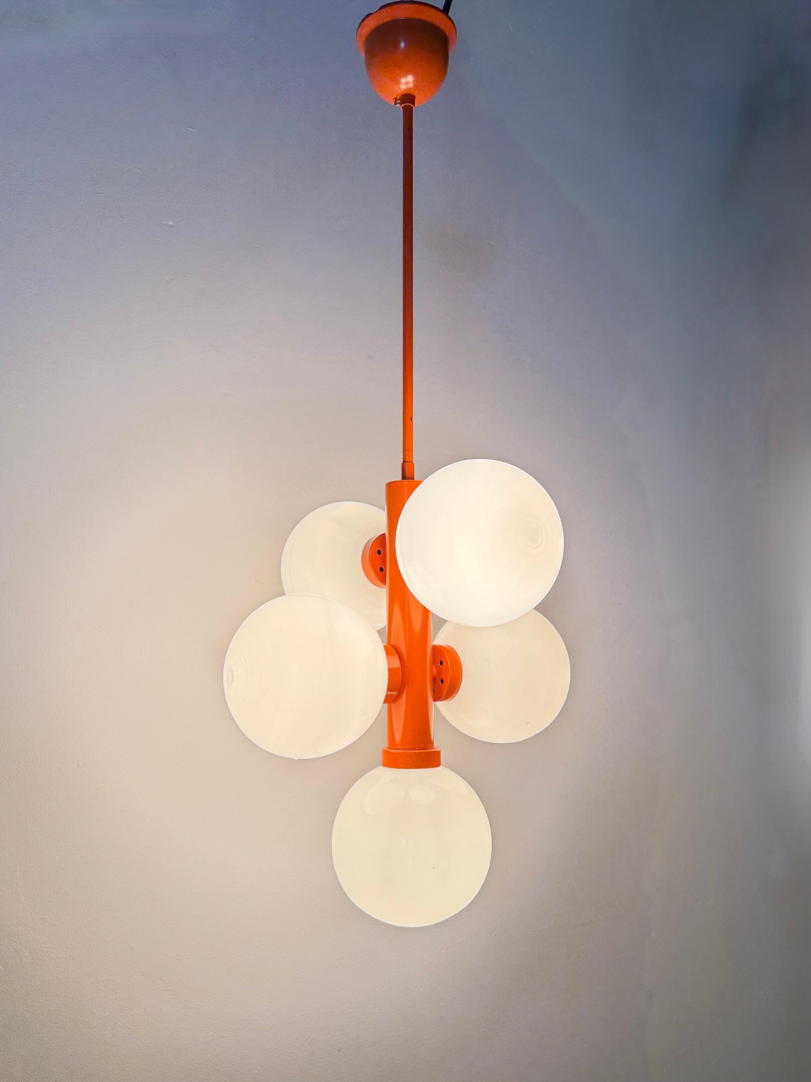 Tedesco Lampada a sospensione atomica Sputnik di metà secolo, anni '70 in vendita