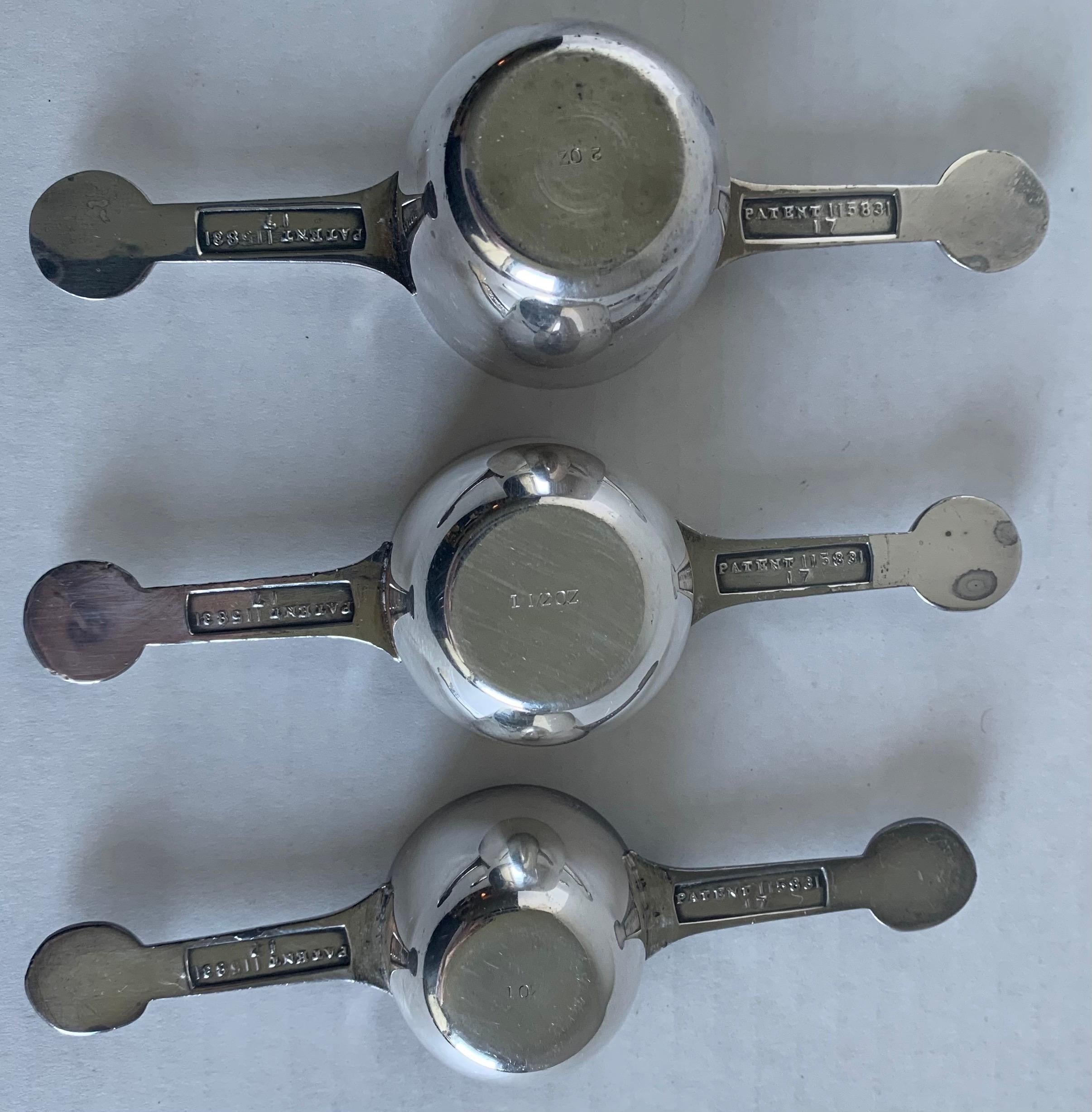 Mid-Century Atomic Stacking Silver Cocktail Jiggers 1