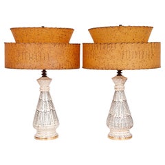 Mid Century Atomic Table Lamps, a Pair