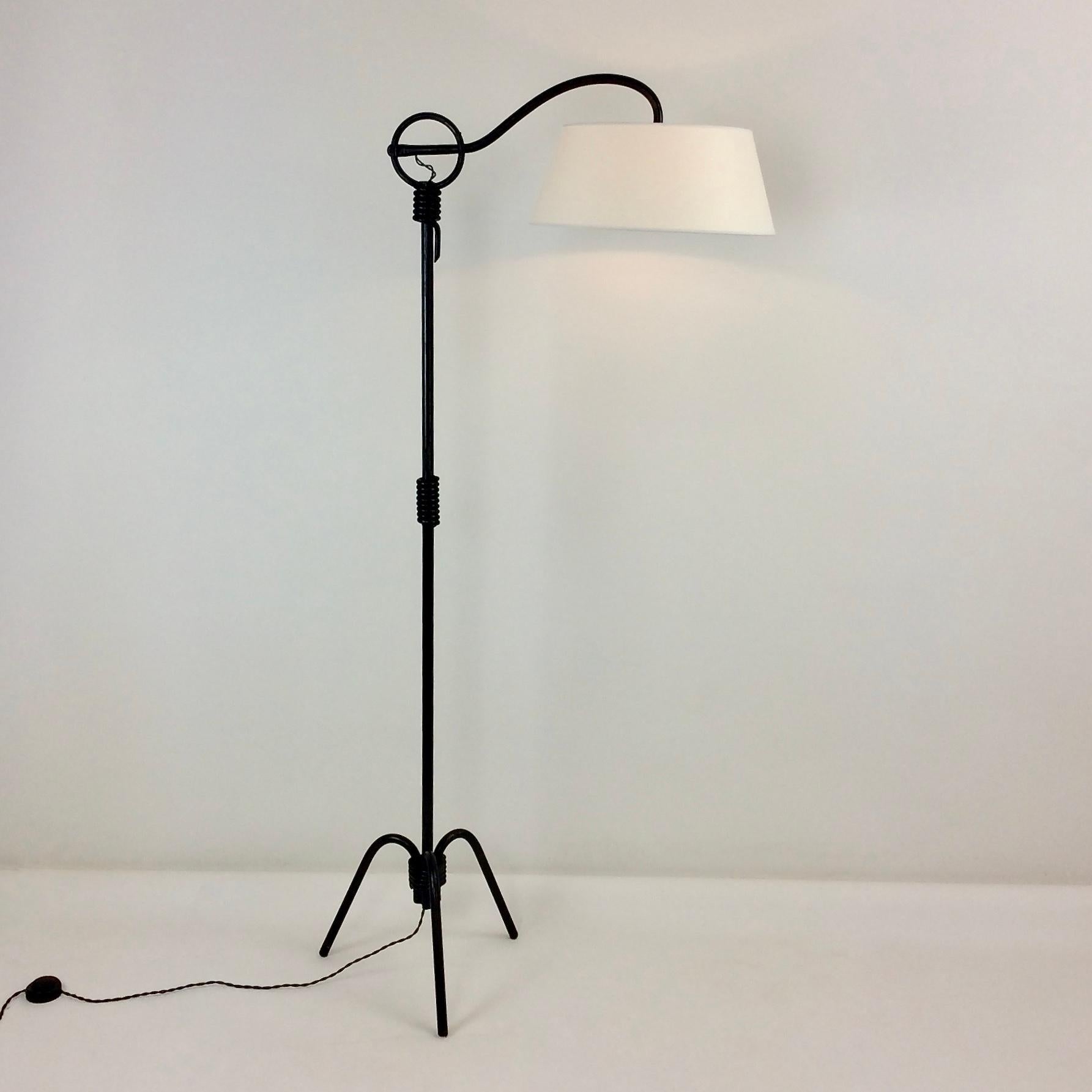 Mid-Century Attributed Jacques Adnet Floor Lamp, circa 1950, France. 7