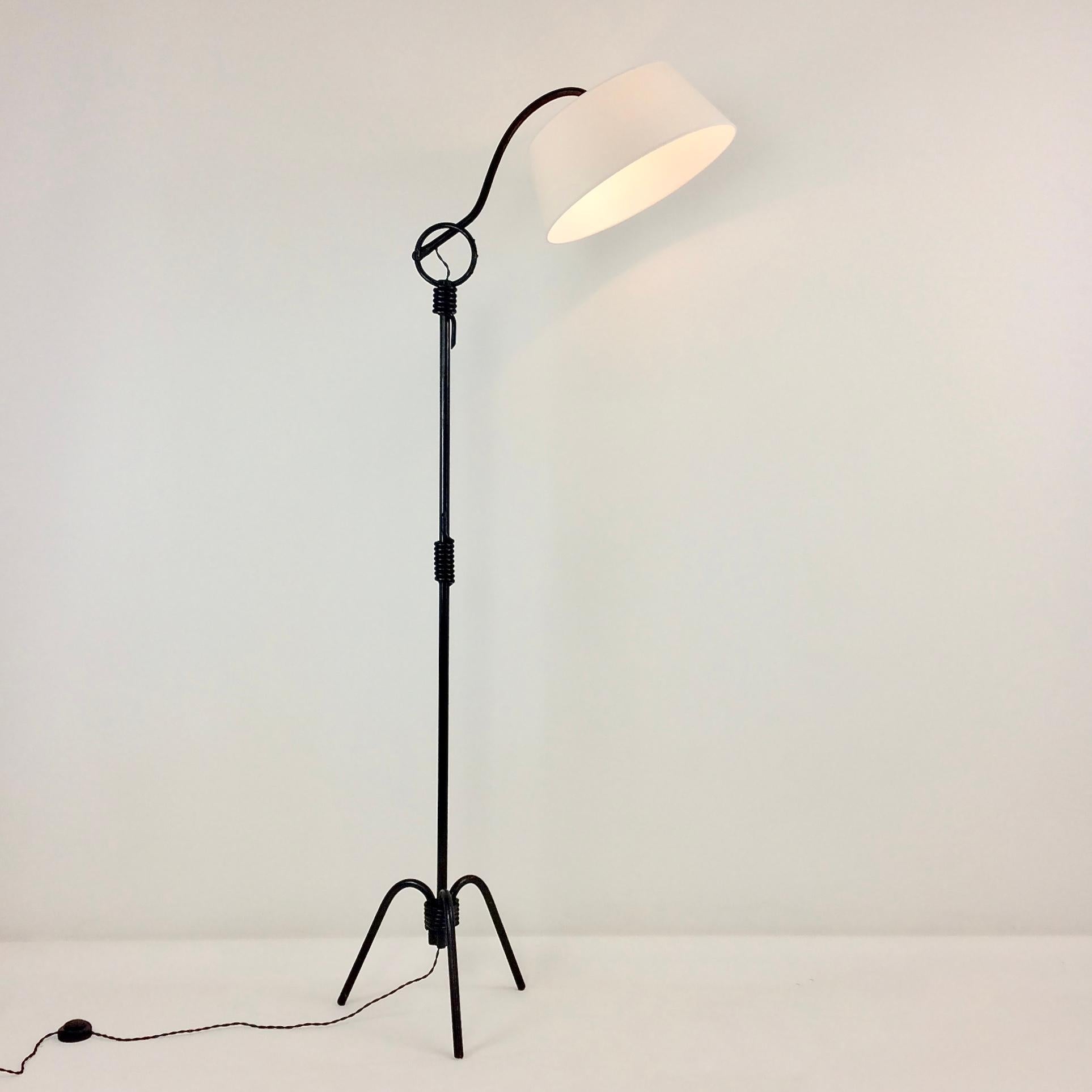Mid-Century Modern Mid-Century Attributed Jacques Adnet Floor Lamp, circa 1950, France.