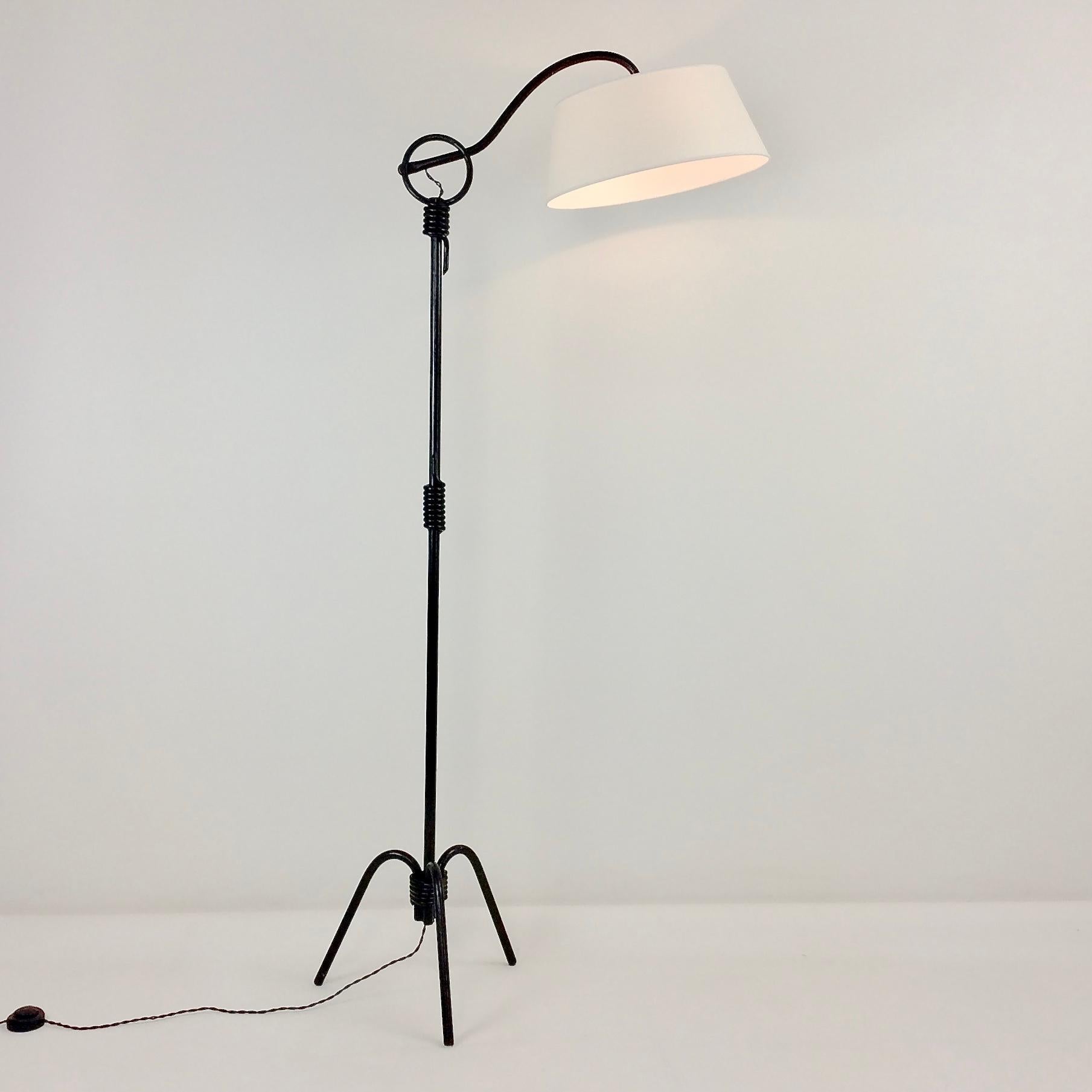 Mid-Century Attributed Jacques Adnet Floor Lamp, circa 1950, France. In Good Condition In Brussels, BE