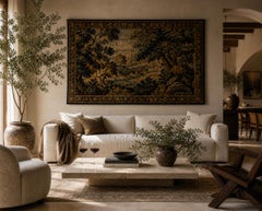 Mid-Century Aubusson Style Woven Tapestry, Large Pastoral Landscape, 166 cm