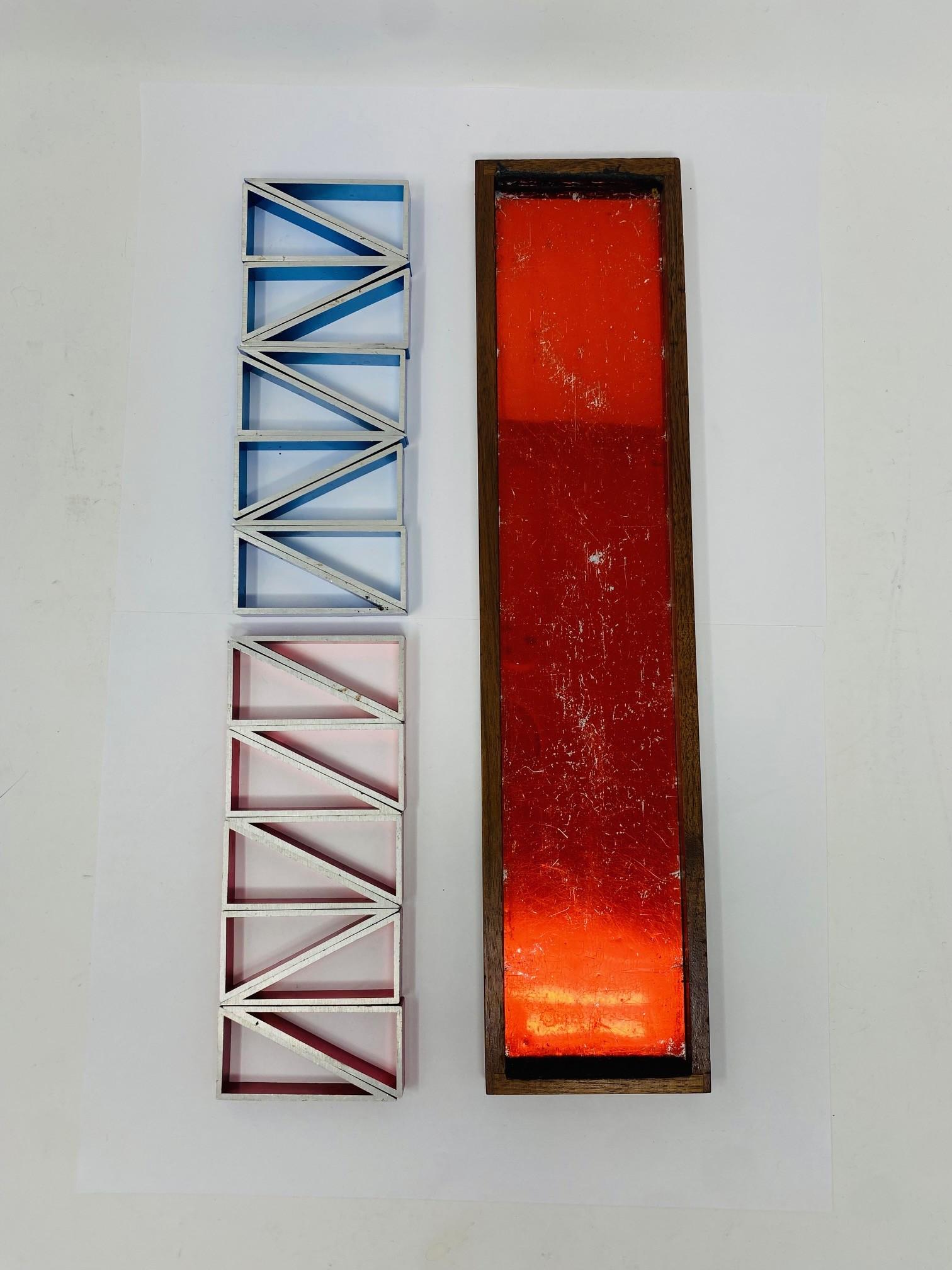 Austin Enterprises aluminum sculptural puzzle produced by Alcoa Aluminum. Walnut case. Rare piece.

Mid-Century, Hollywood Regency, Art Deco, Eclectic, Coastal, Modern, Boho, Organic Modern, Minimalist, Scandinavian
