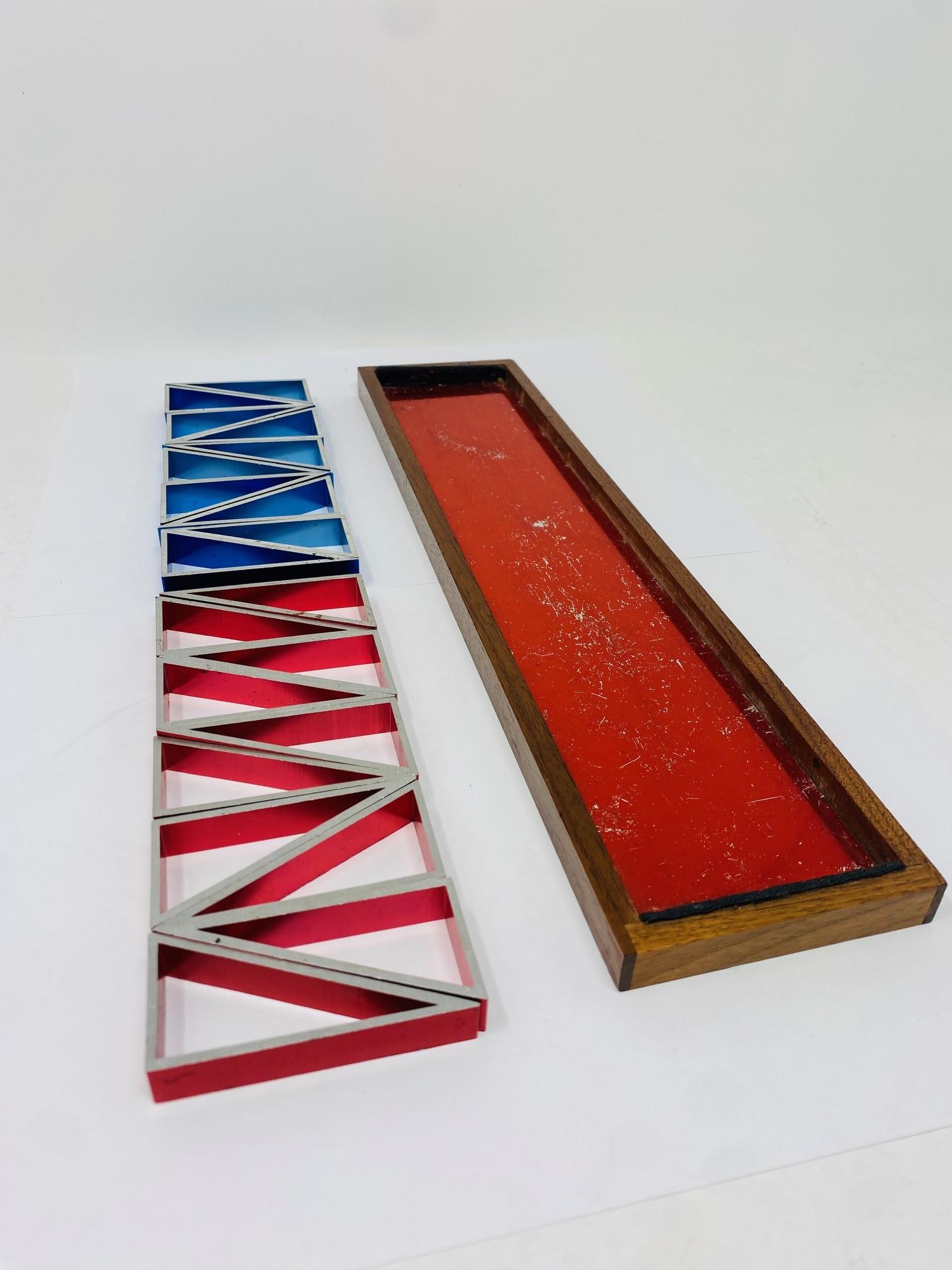 Mid-Century Modern Mid Century Austin Alcoa Aluminum Sculptural Puzzle Triangles For Sale