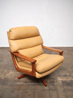 Mid-Century Australian Leather Tessa Swivel Chair