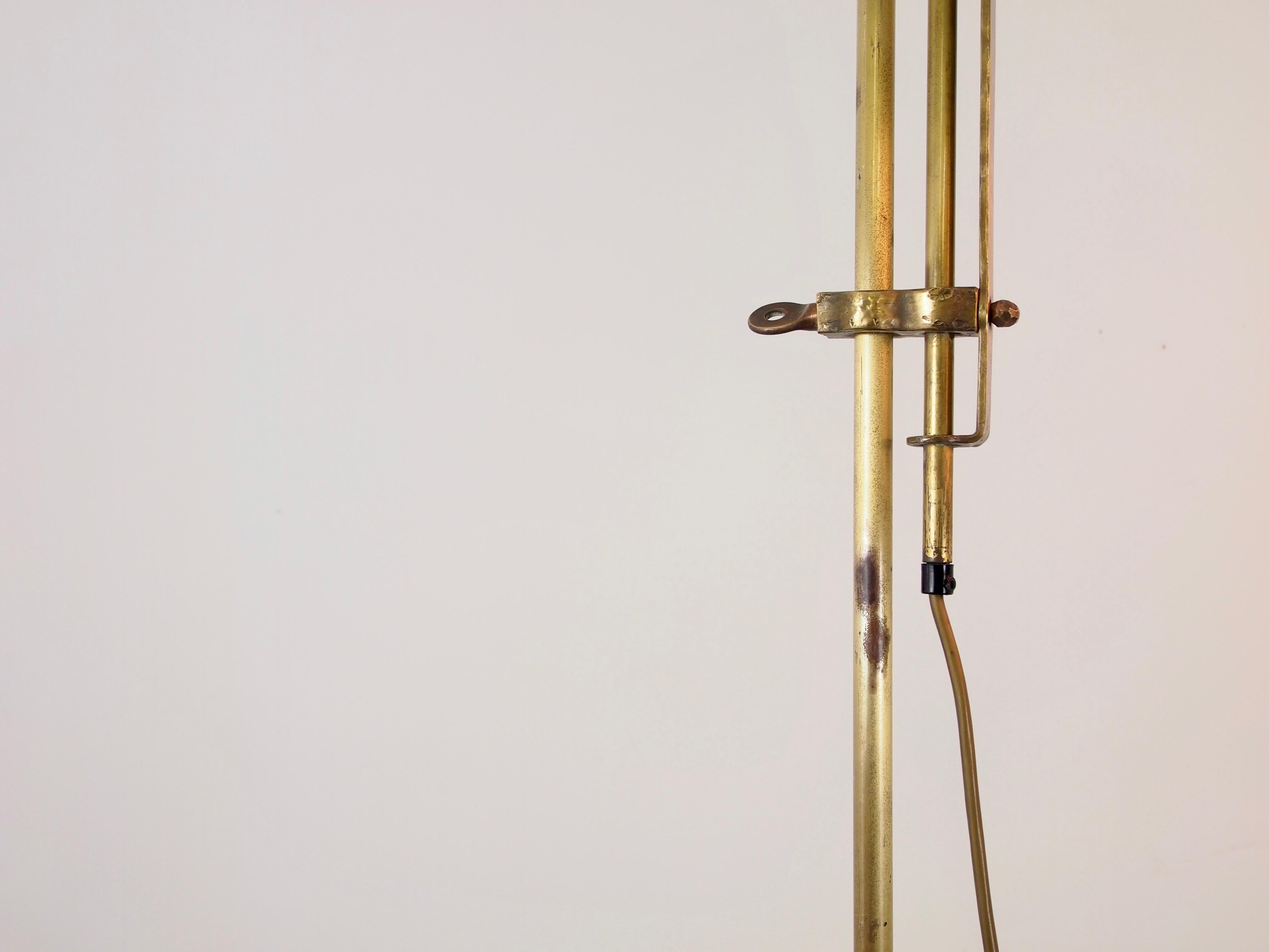 Midcentury Austrian Hand Forged Brass Floor Lamp For Sale 3