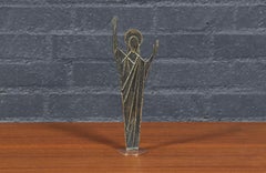 Mid-Century Austrian Modernist Bronze Christ Sculpture by Franz Hagenauer