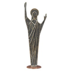 Mid-Century Austrian Modernist Bronze Christ Sculpture by Franz Hagenauer