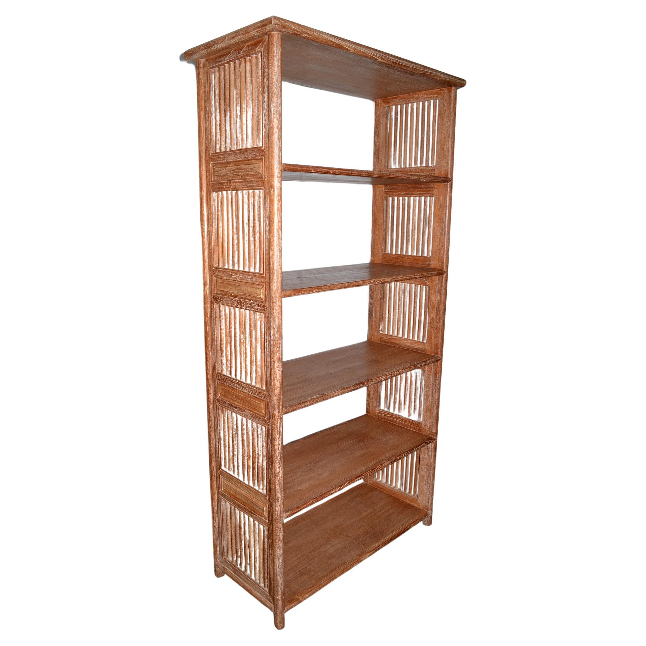 Mid-Century Austrian Style Cerused Oak Bookcase or Etagere, 1950s For Sale