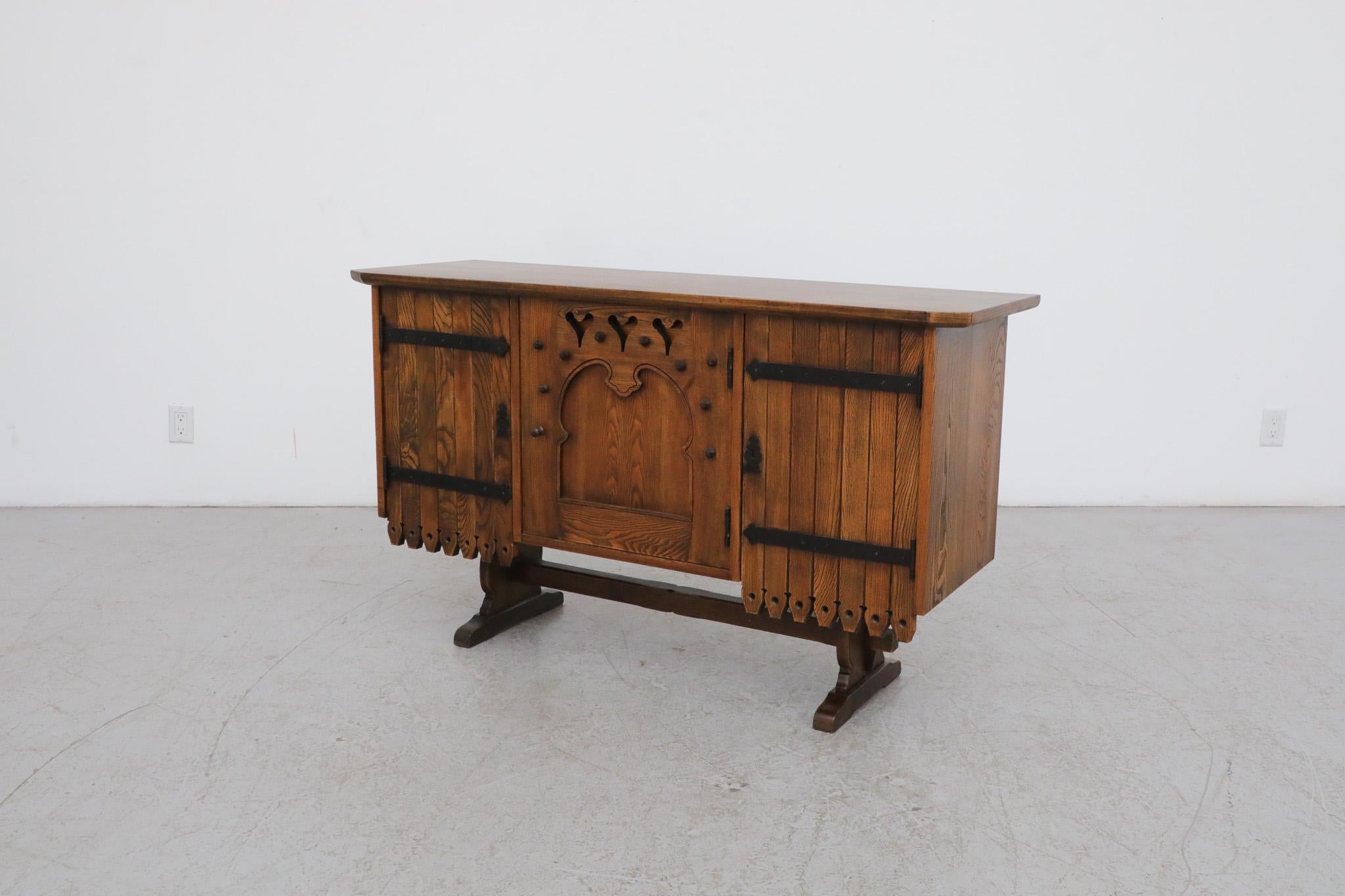 Enameled Mid-Century Austrian Style Sideboard with Ornate Detail For Sale