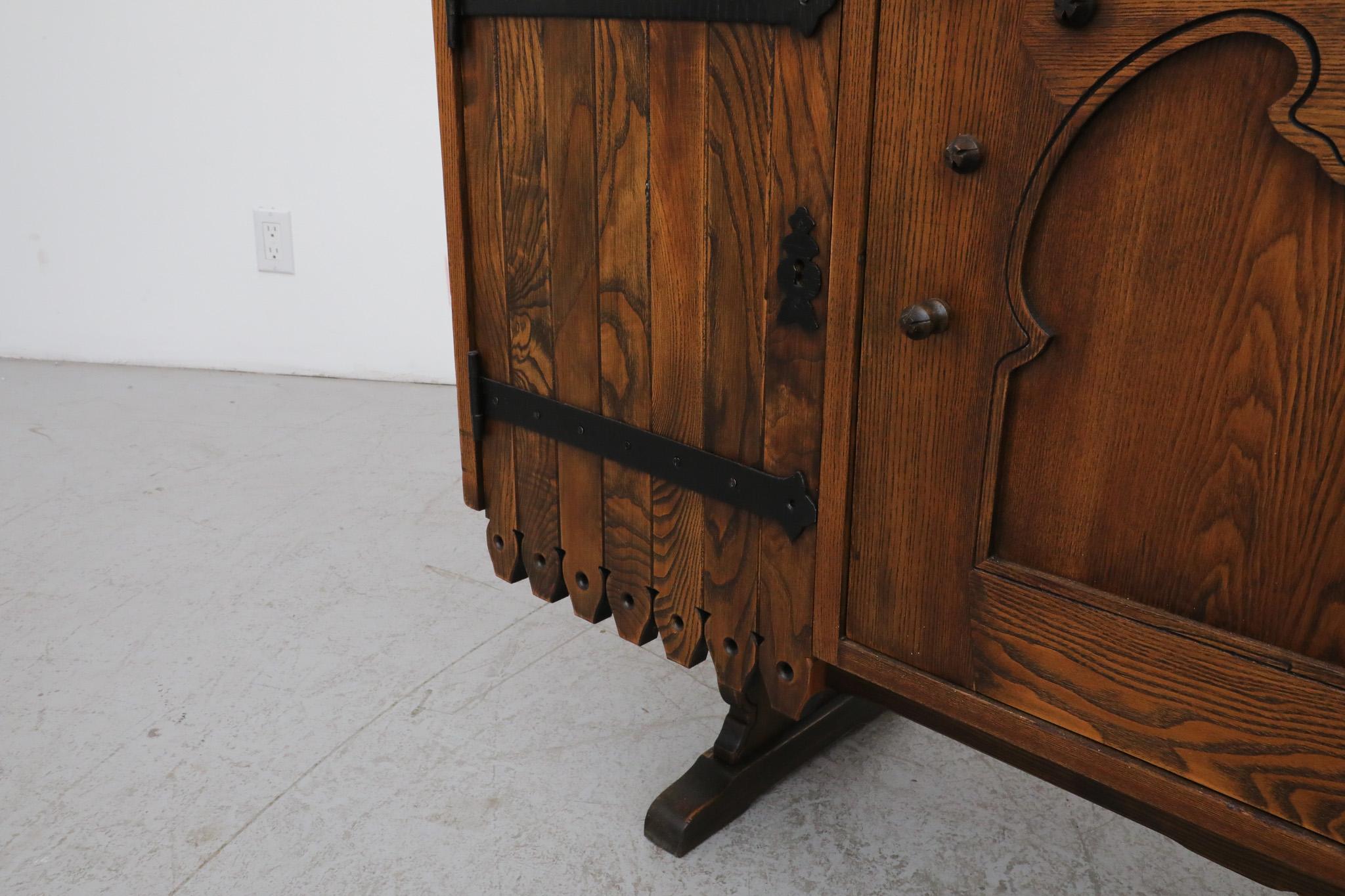 Mid-Century Austrian Style Sideboard with Ornate Detail For Sale 1