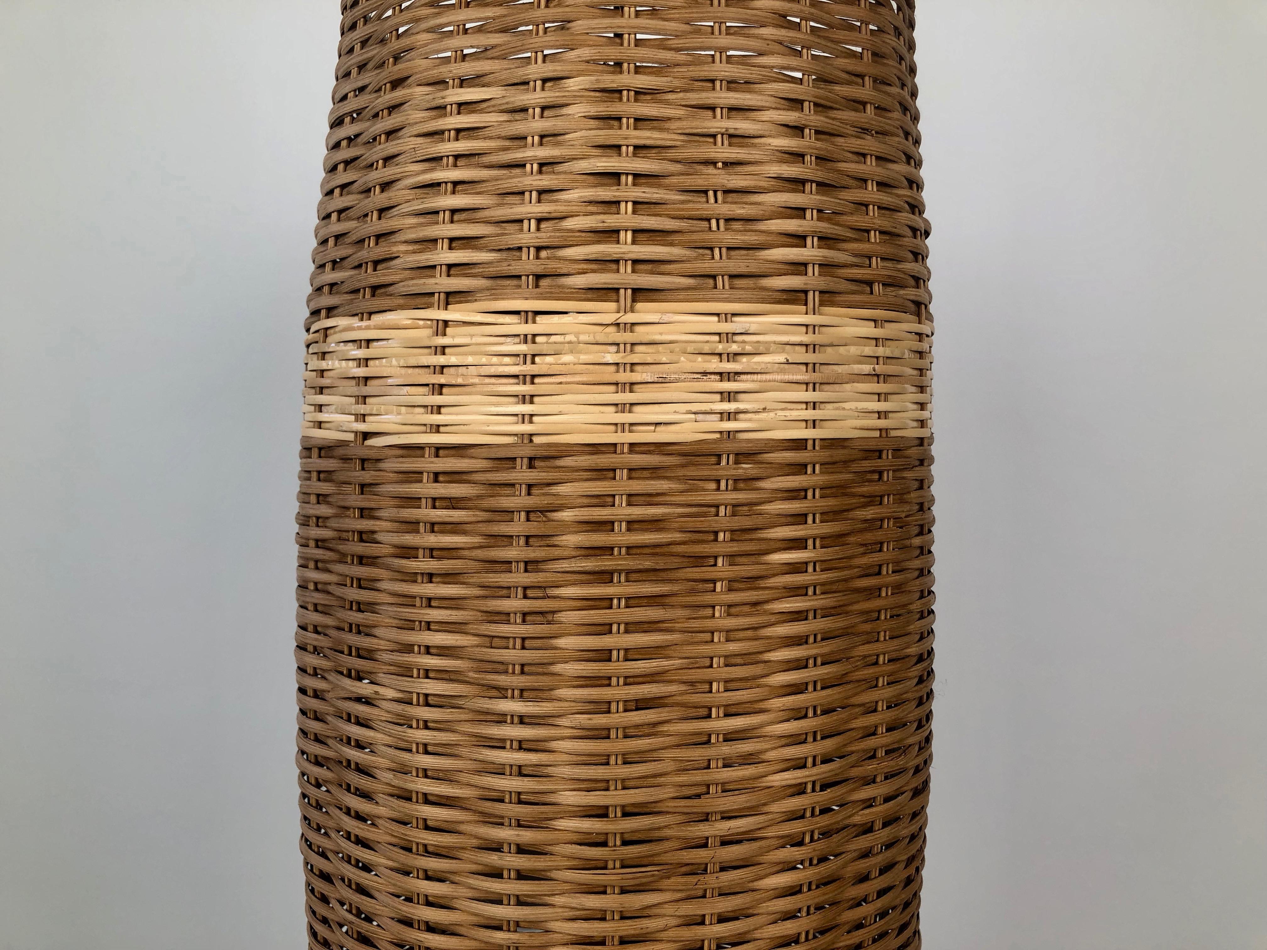 Mid-20th Century Mid-Century Austrian Wicker Floor Lamp 