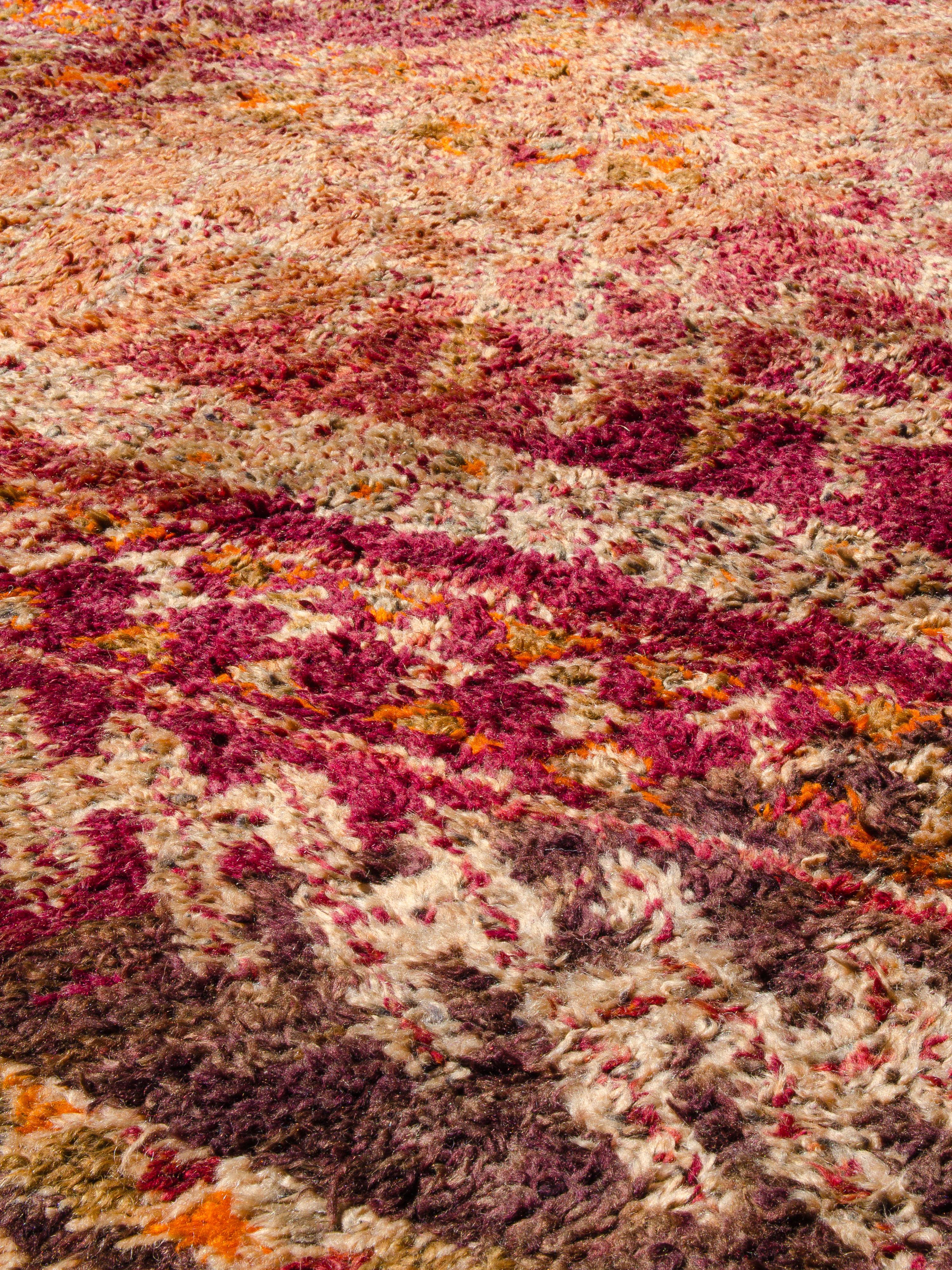 Tribal Mid-Century Autumn Toned Moroccan Beni M'Guild Rug Curated By Breuckelen Berber For Sale
