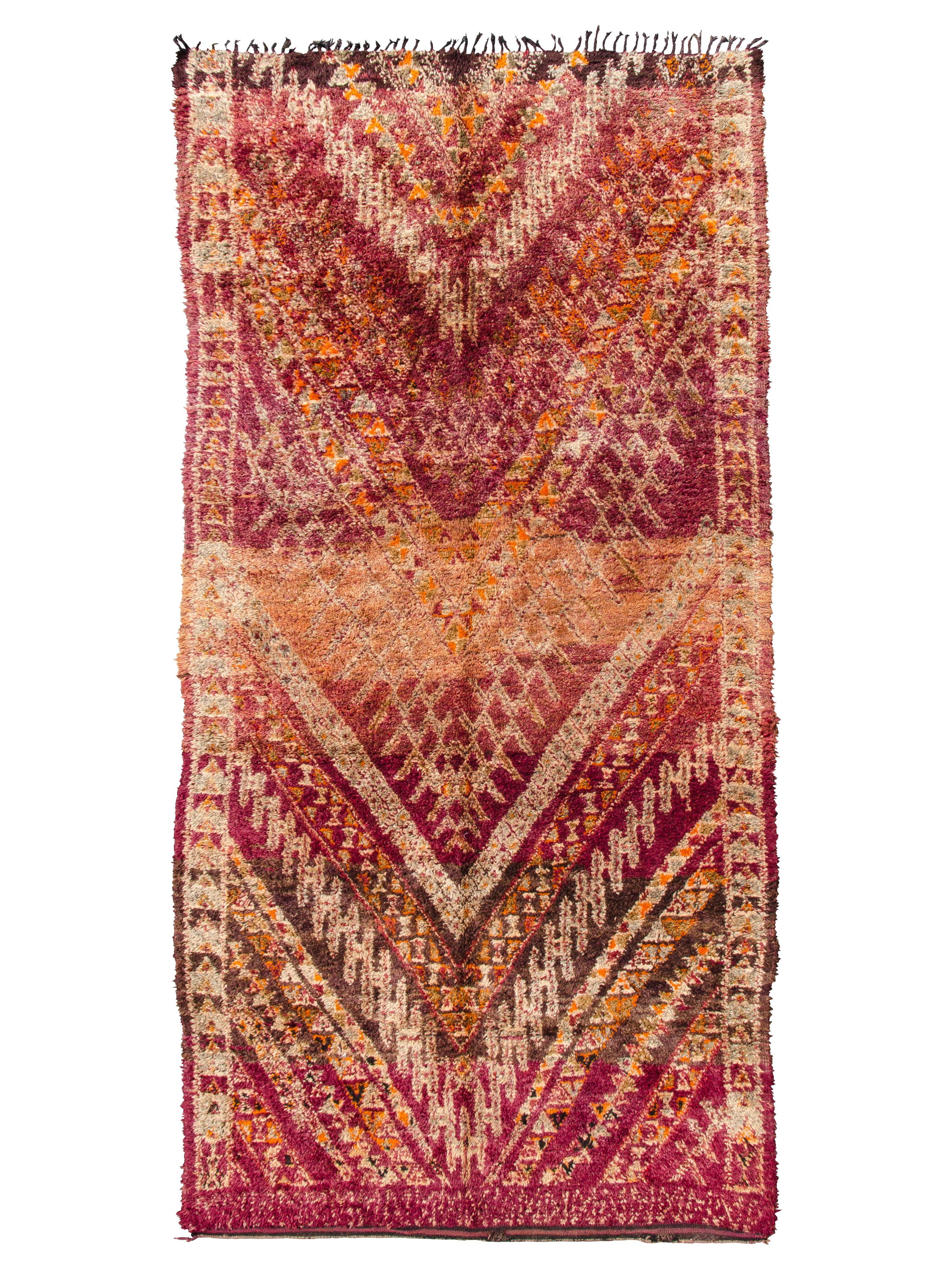 20th Century Mid-Century Autumn Toned Moroccan Beni M'Guild Rug Curated By Breuckelen Berber For Sale