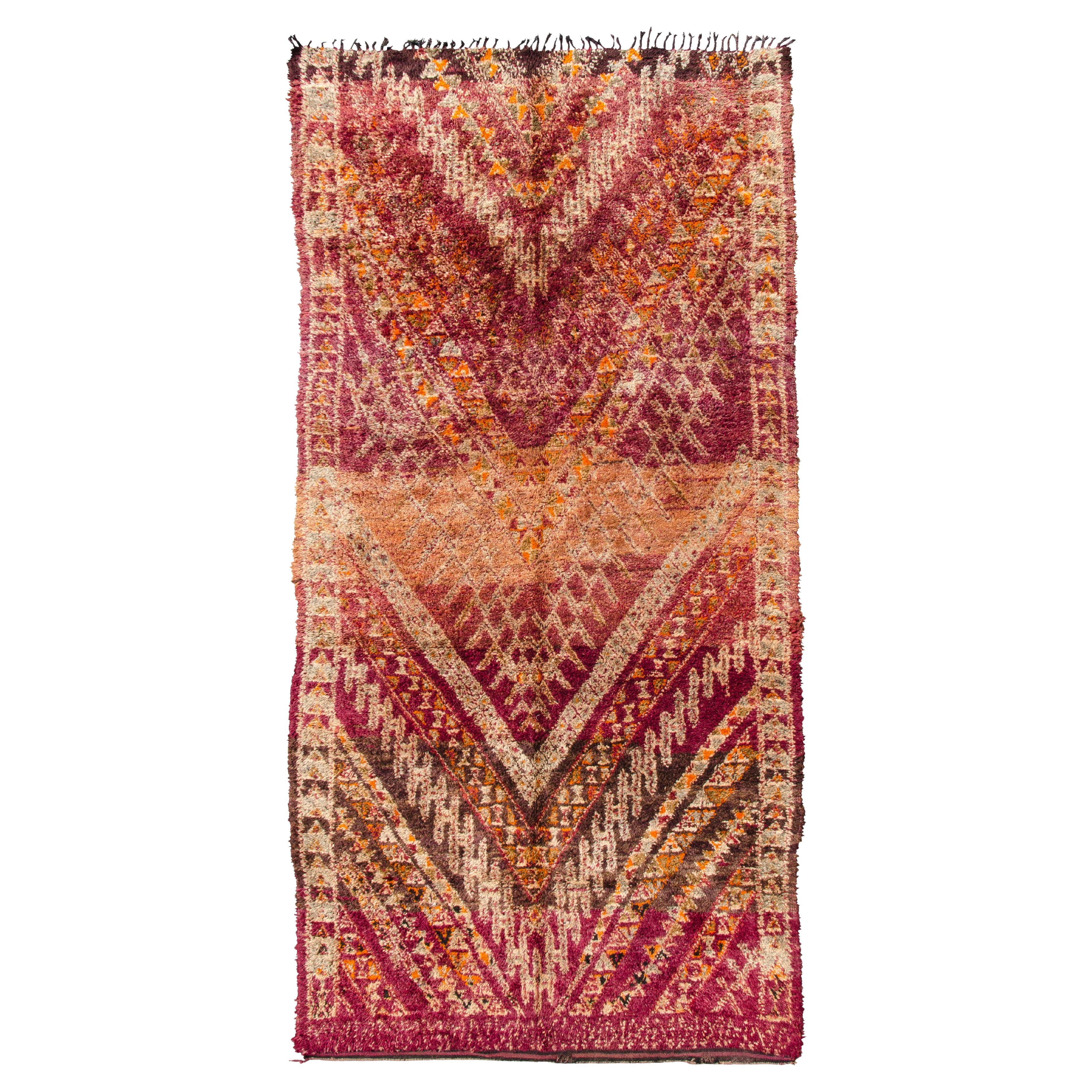 Mid-Century Autumn Toned Moroccan Beni M'Guild Rug Curated By Breuckelen Berber For Sale