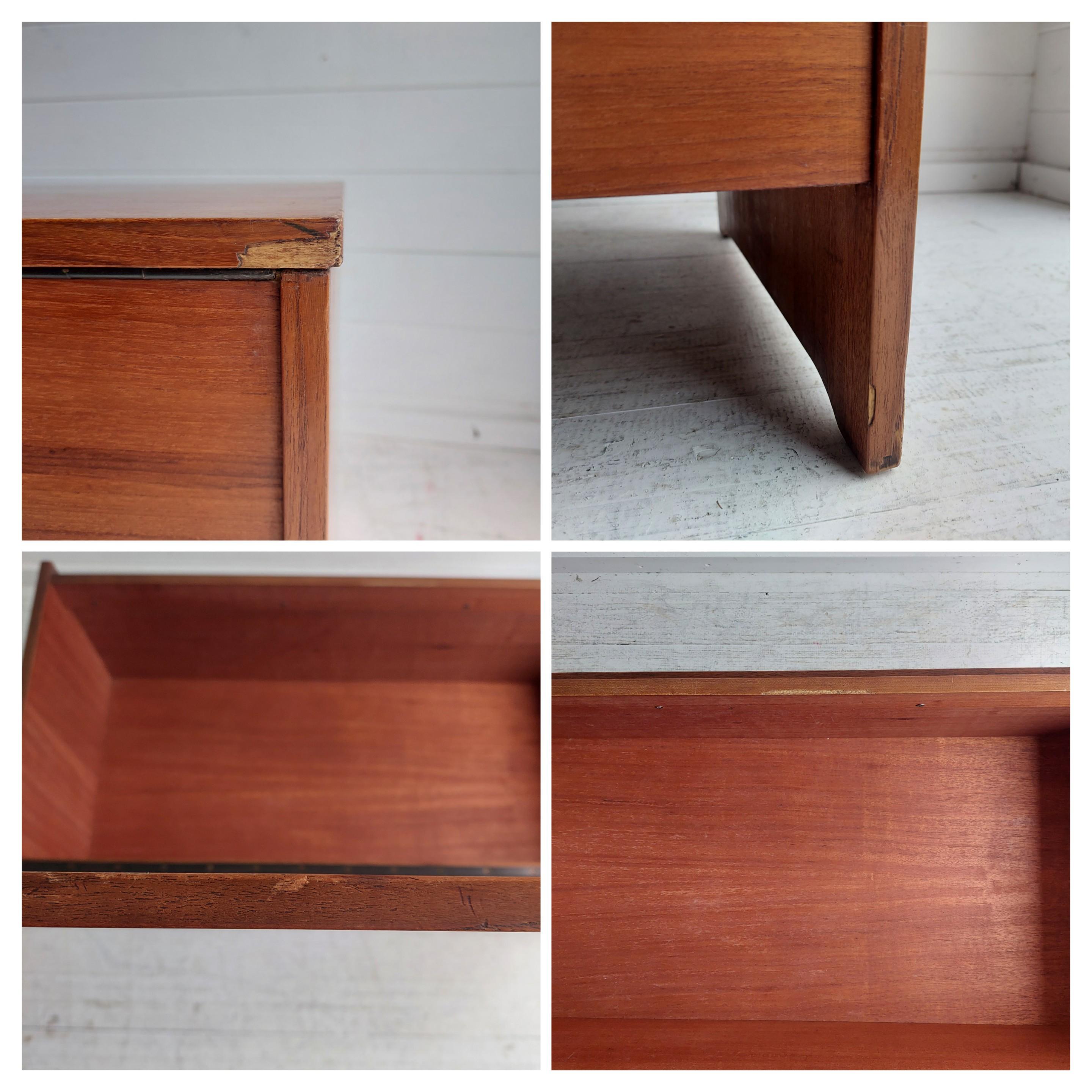 Mid Century Avalon Teak Coffee Table Storage cabinet  Blanket box Bench, 60s 10