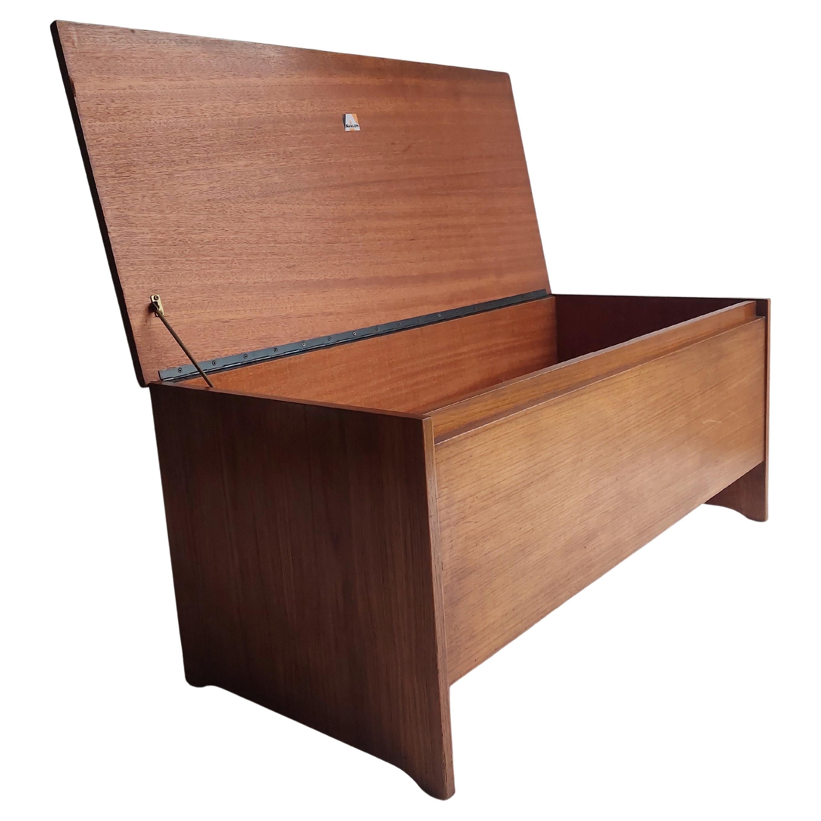 Mid Century Avalon Teak Coffee Table Storage cabinet  Blanket box Bench, 60s