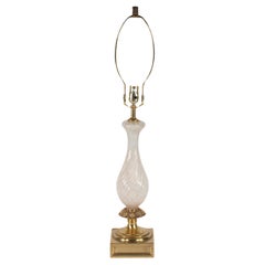 Mid Century Aventurine Copper on White Murano Table Lamp