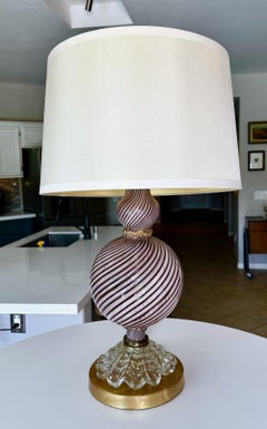 Tischlampe aus Murano-Glas im Mid-Century-Stil mit Aventurin und Filigrana-Verzierung von Dino Martens