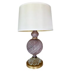 Tischlampe aus Murano-Glas im Mid-Century-Stil mit Aventurin und Filigrana-Verzierung von Dino Martens