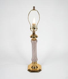 Mid Century Aventurine Filigrana Murano Table Lamp attributed to Dino Martens