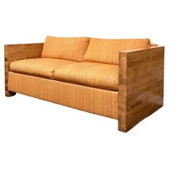 Mid Century Avery Boardman Convertible Sofa With Butcher Block Sides