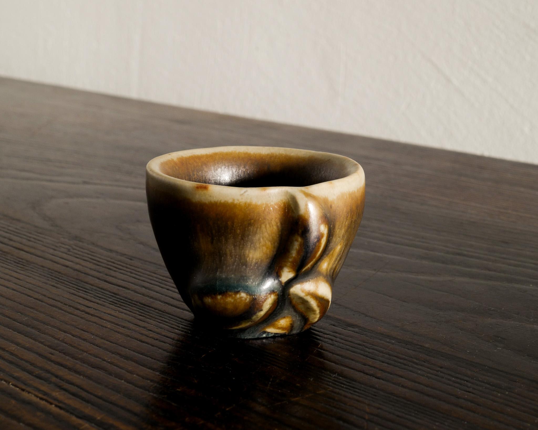 Danish  Mid Century Axel Salto Stoneware Ceramic Bowl Vase by Royal Copenhagen, 1940s For Sale